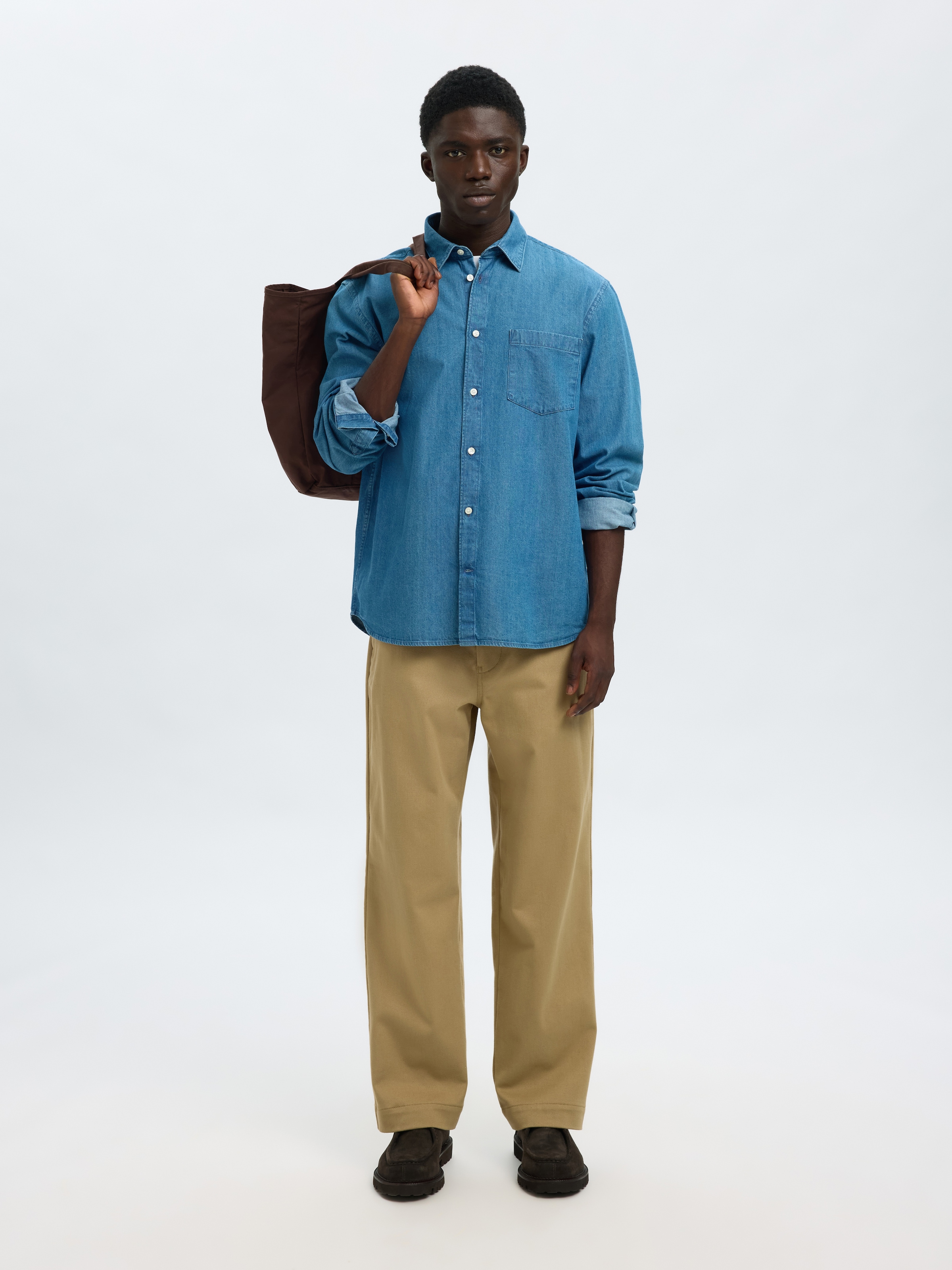 SELECTED HOMME Langarmhemd »SLHREGCARLO DENIM LS SHIRT NOOS«