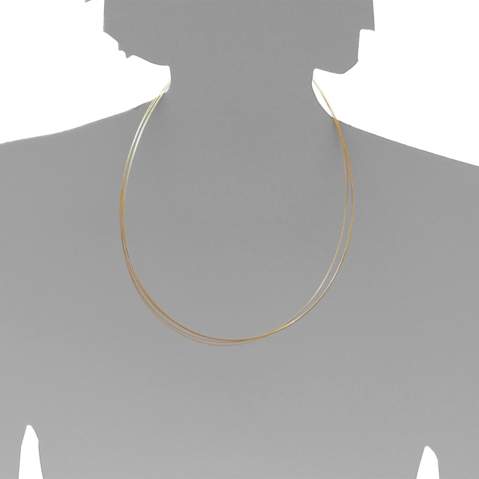 OSTSEE-SCHMUCK Halsreif »- Nyloncollier 5-reihig -goldfarben- - Edelstahl -,«