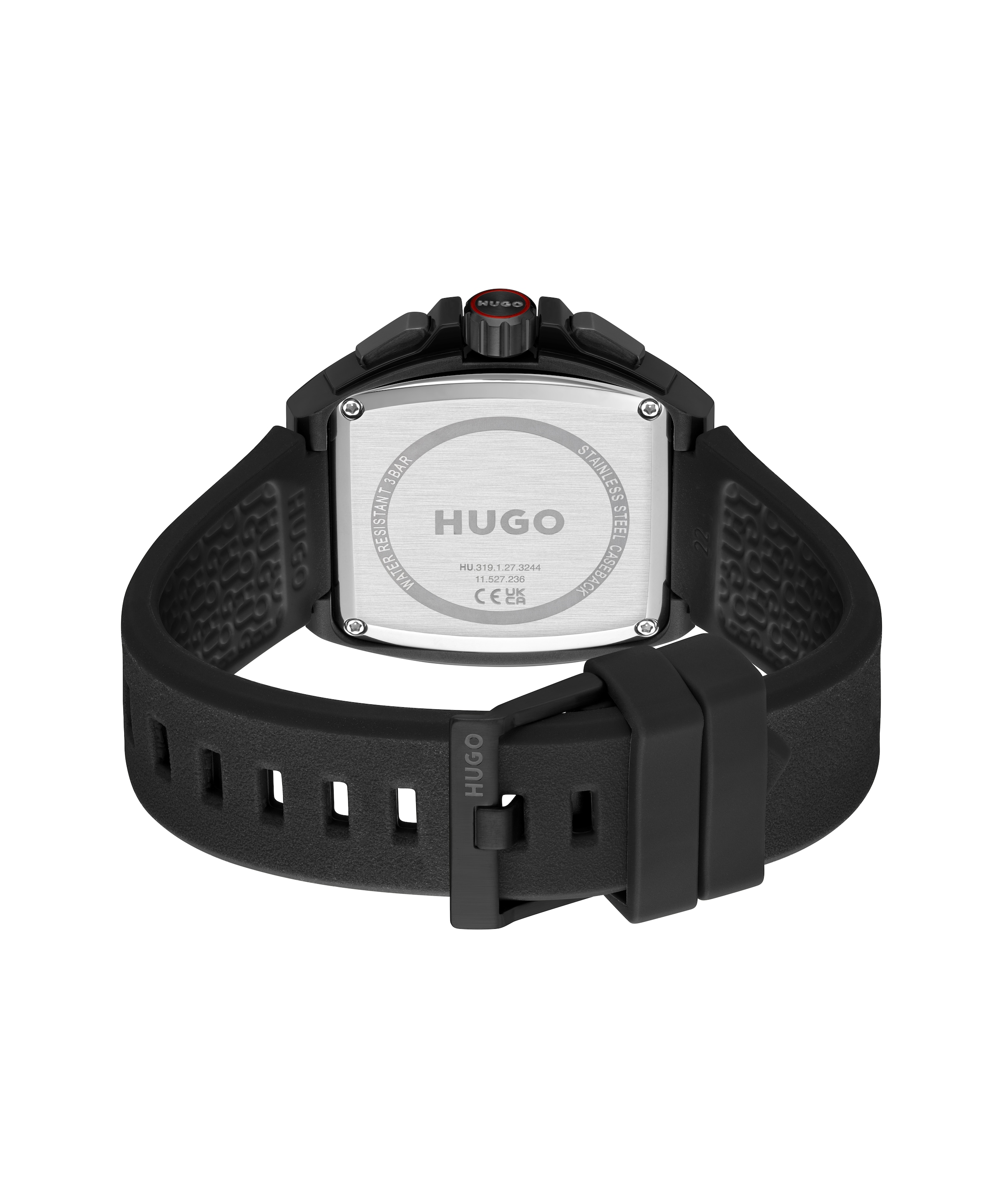 HUGO Multifunktionsuhr »#HUGO ID SKELETON« Quarzuhr, Armbanduhr, Herrenuhr, Silikonarmband, analog
