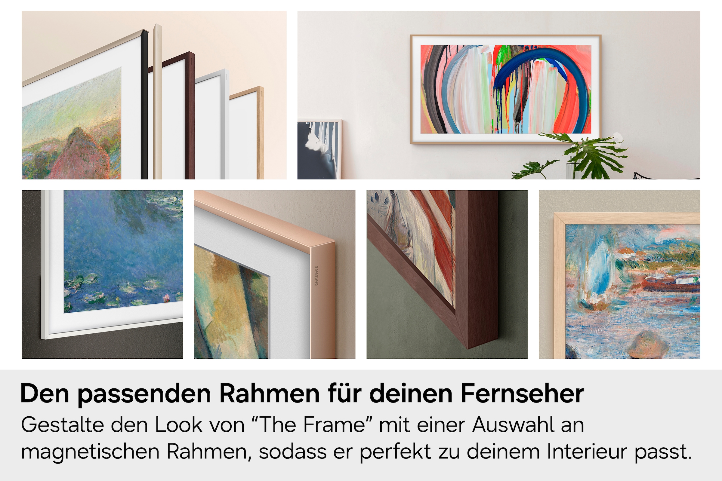 Samsung QLED-Fernseher »GQ43LS03HAU« 108 cm/43 ″ Smart-TV The Frame, Art Mode Kunstwerke, Antireflexion, Rahmen austauschbar