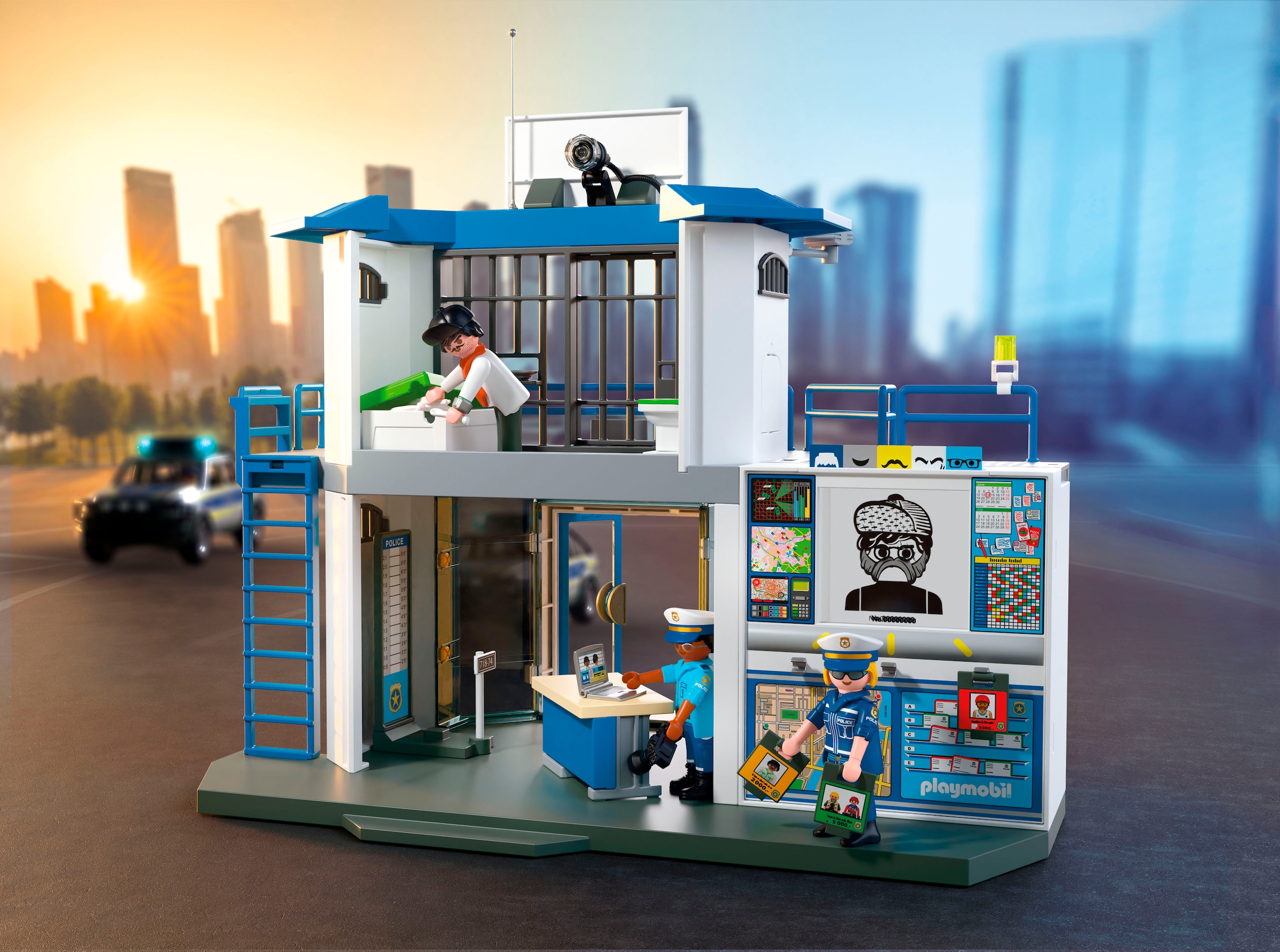 Playmobil® Konstruktions-Spielset »Polizeiwache mit Fahndungsraum (71874), Action Heroes«, (129 St.), Made in Europe