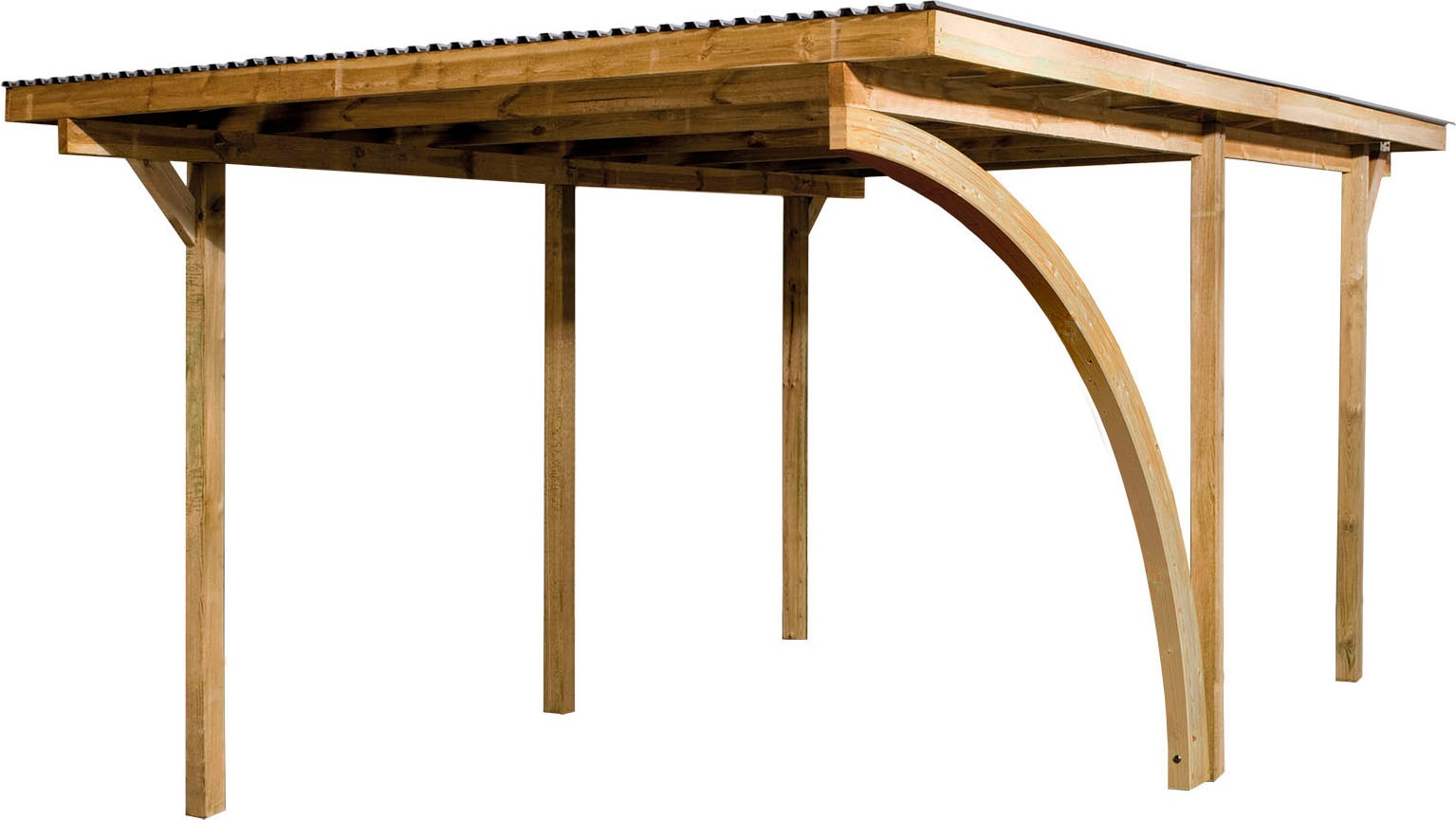 Weka Einzelcarport »606 A Gr.1« Holz 250 cm braun mit Rundbogen wahlweise links- oder rechts montierbar in braun, Größe B/H/T: 217,5 cm x