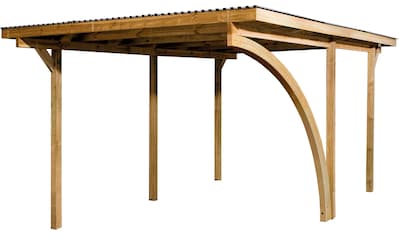 Einzelcarport »606 A Gr.1«, Holz, 250 cm, braun, mit Rundbogen