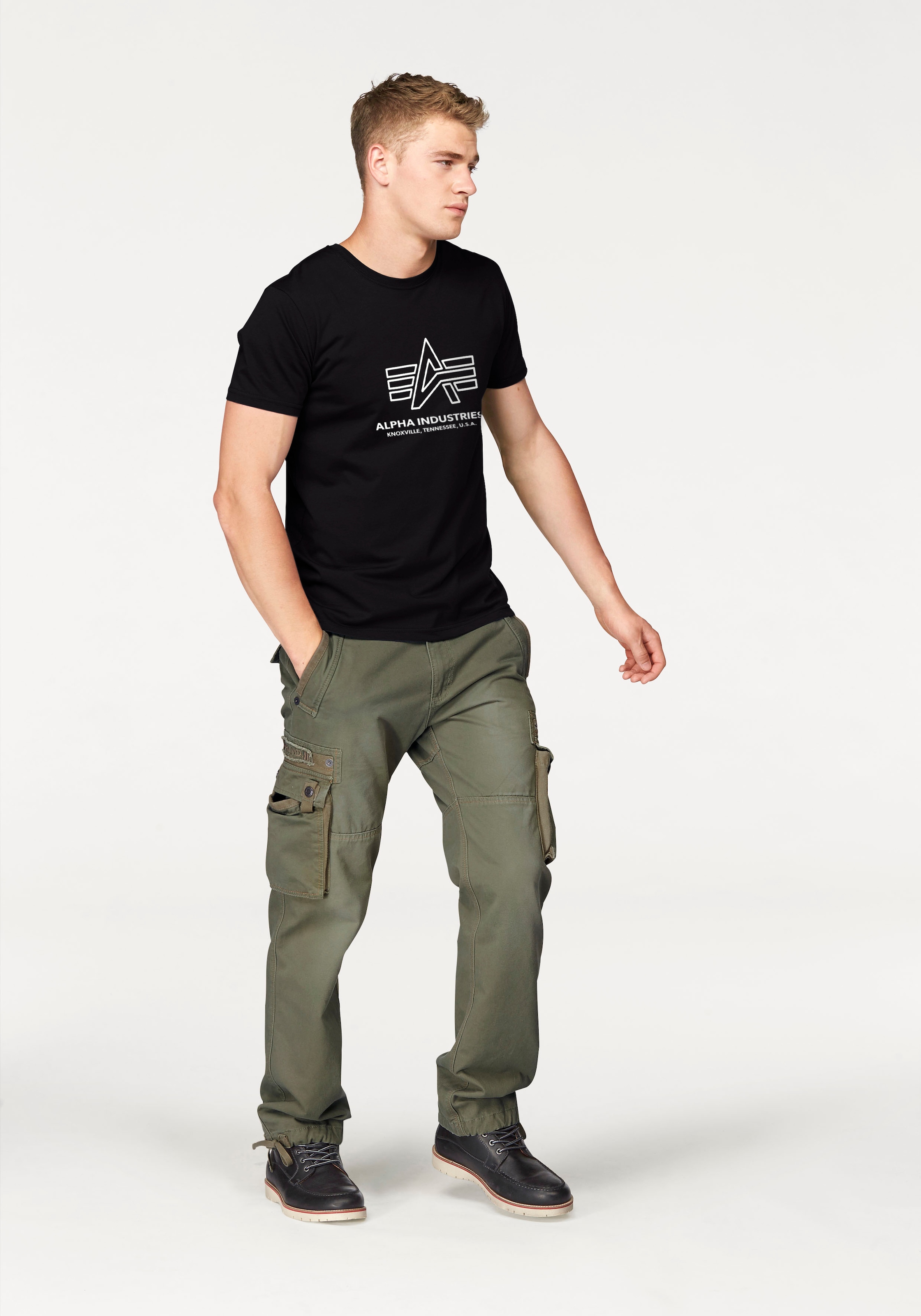 Alpha Industries Rundhalsshirt »Logo Print T«