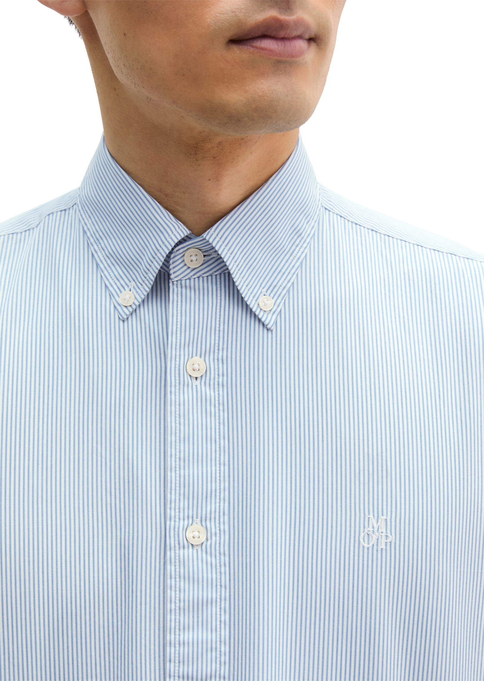 Marc O'Polo Streifenhemd regular Fit, Bio-Baumwolle, Button-down-Kragen