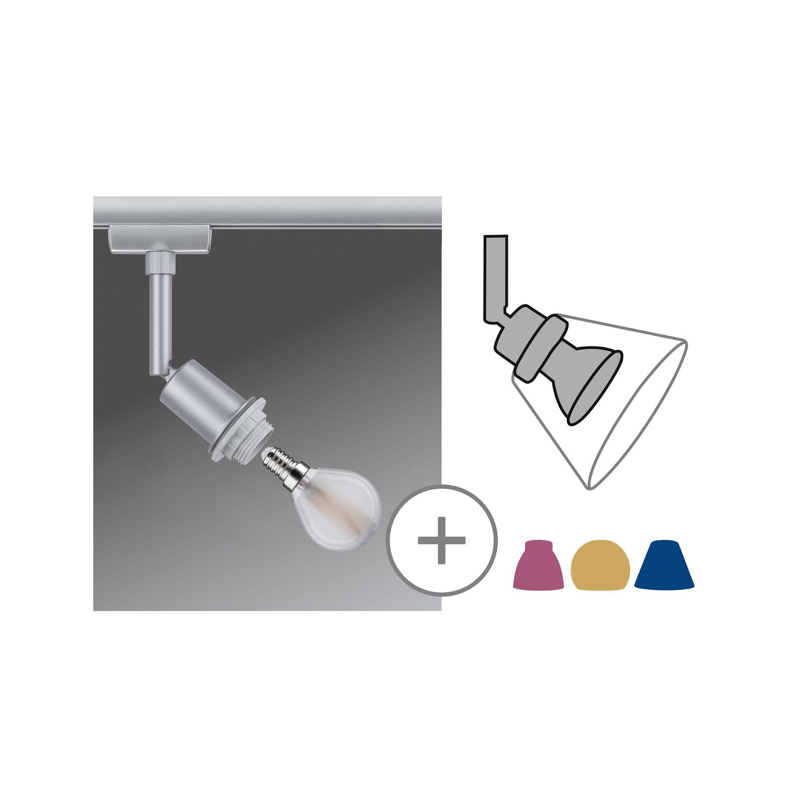 Paulmann Schienensystem-Leuchten »URail Schienenspot DecoSystems Basic E14 max. 20W 230V« E14 1 Stk. Einzelspot, dimmbar