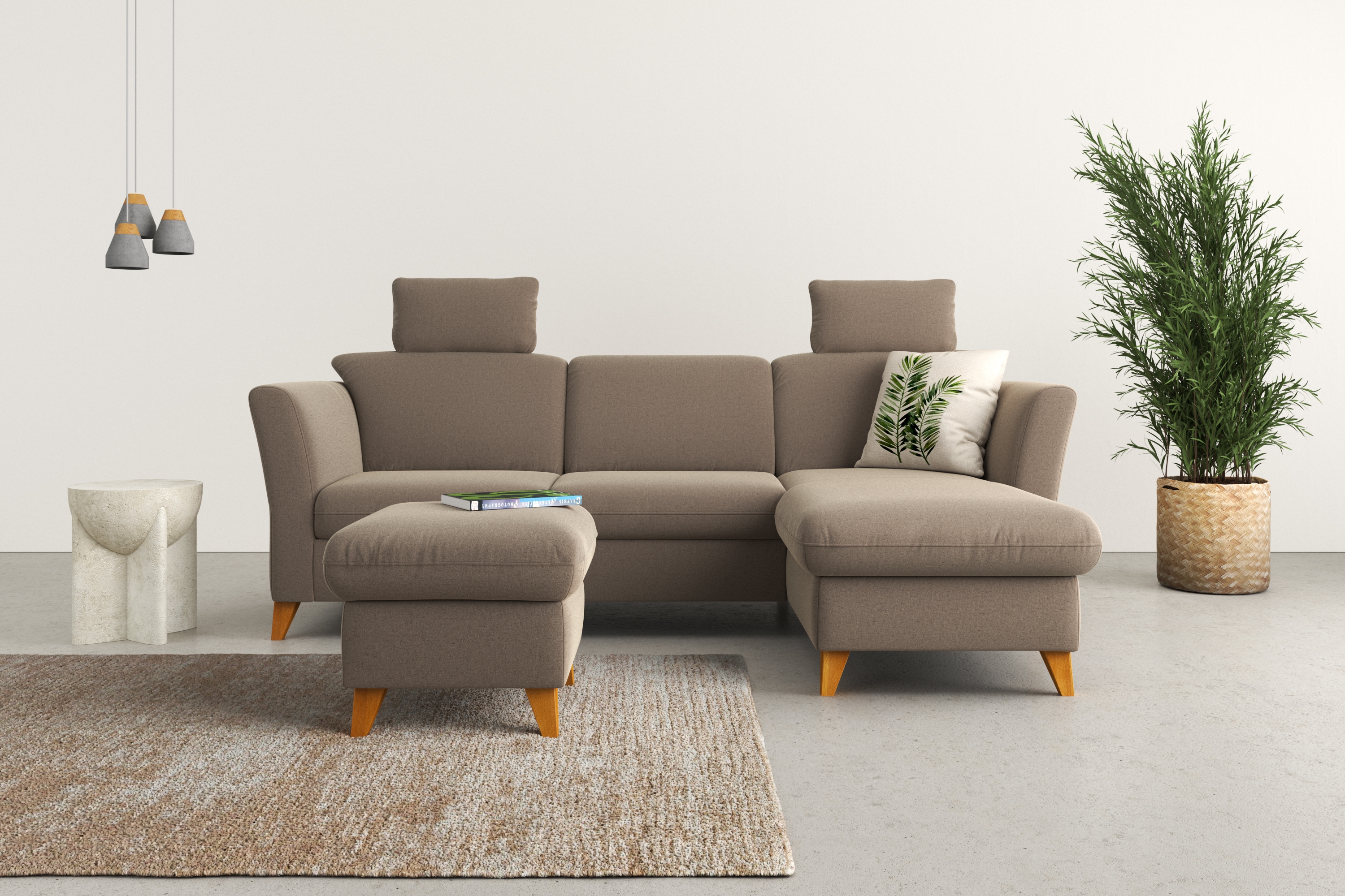 Home affaire Ecksofa "Trelleborg L-Form" Federkern-Polsterung, wahlweise mit Schlaffunktion und Bettkasten