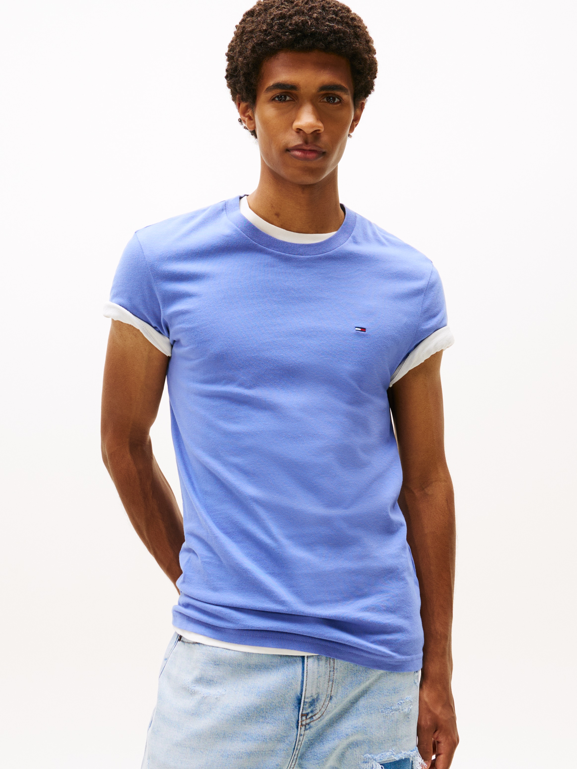 Tommy Jeans Rundhalsshirt »TJM XSLIM 2PACK JERSEY TEE EXT«, (Packung, 2er-Pack), Logostickerei, 2Pack