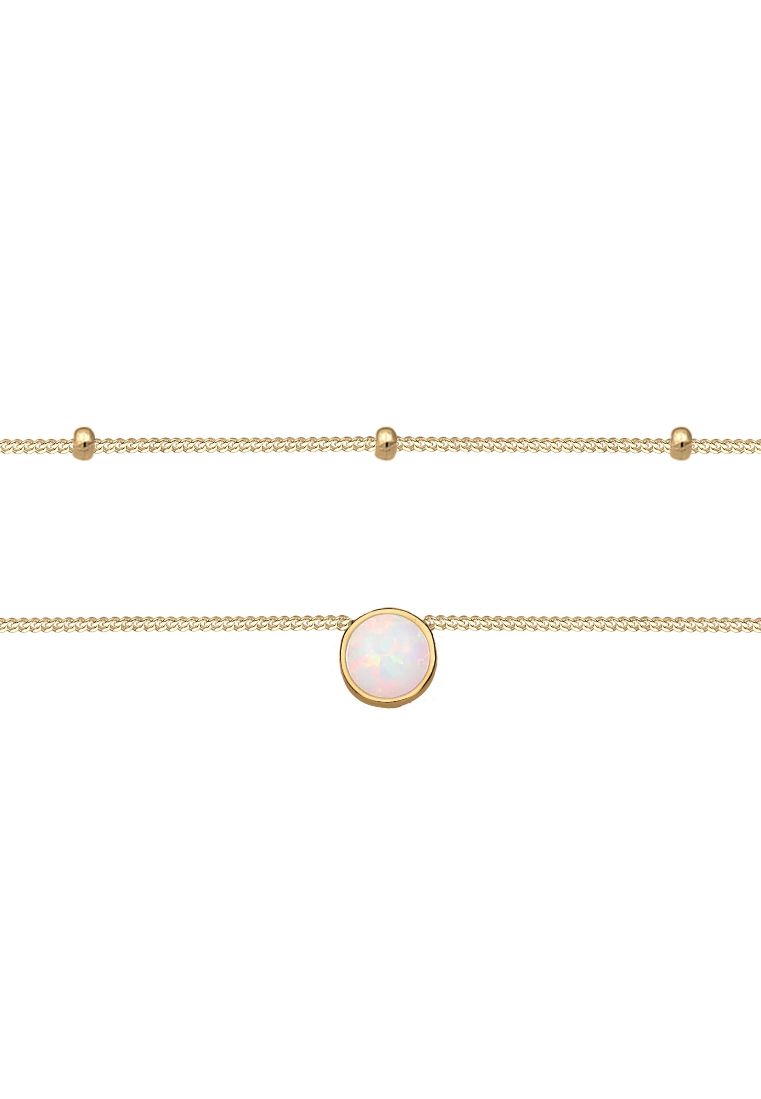 Elli Choker »Halskette Choker Layer Opal Kugelkette 925 Silber«
