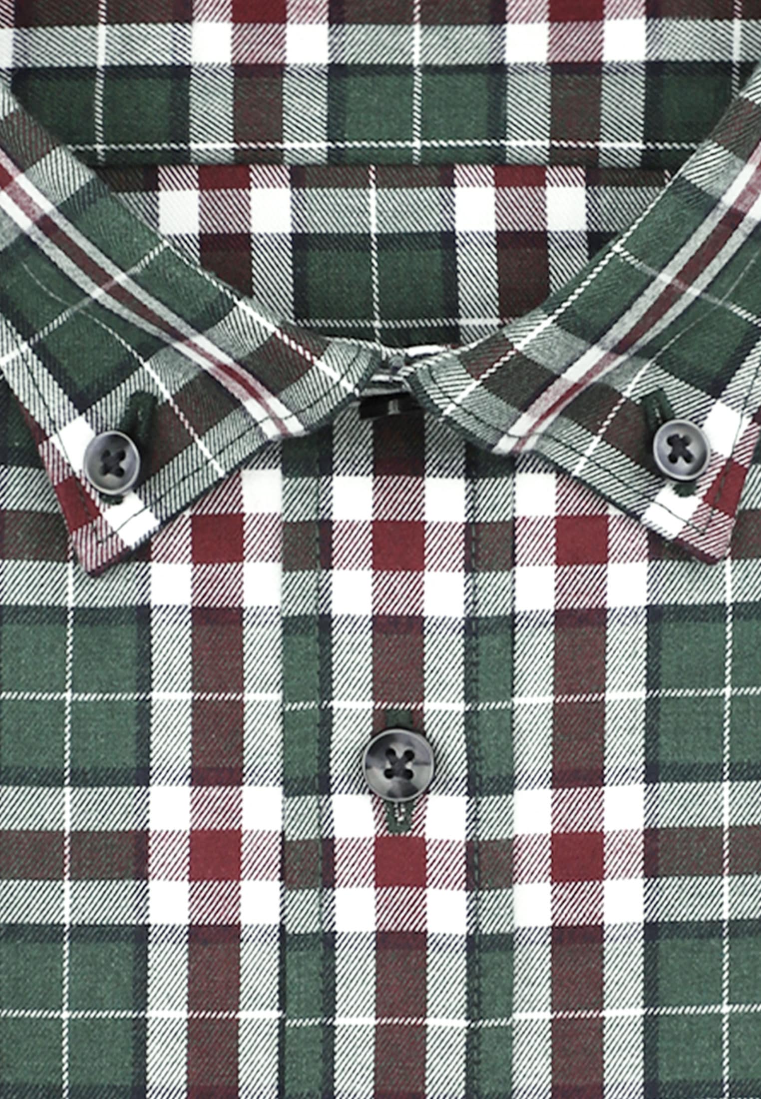 seidensticker Flanellhemd »Slim«, Slim Langarm Button-Down-Kragen Karo