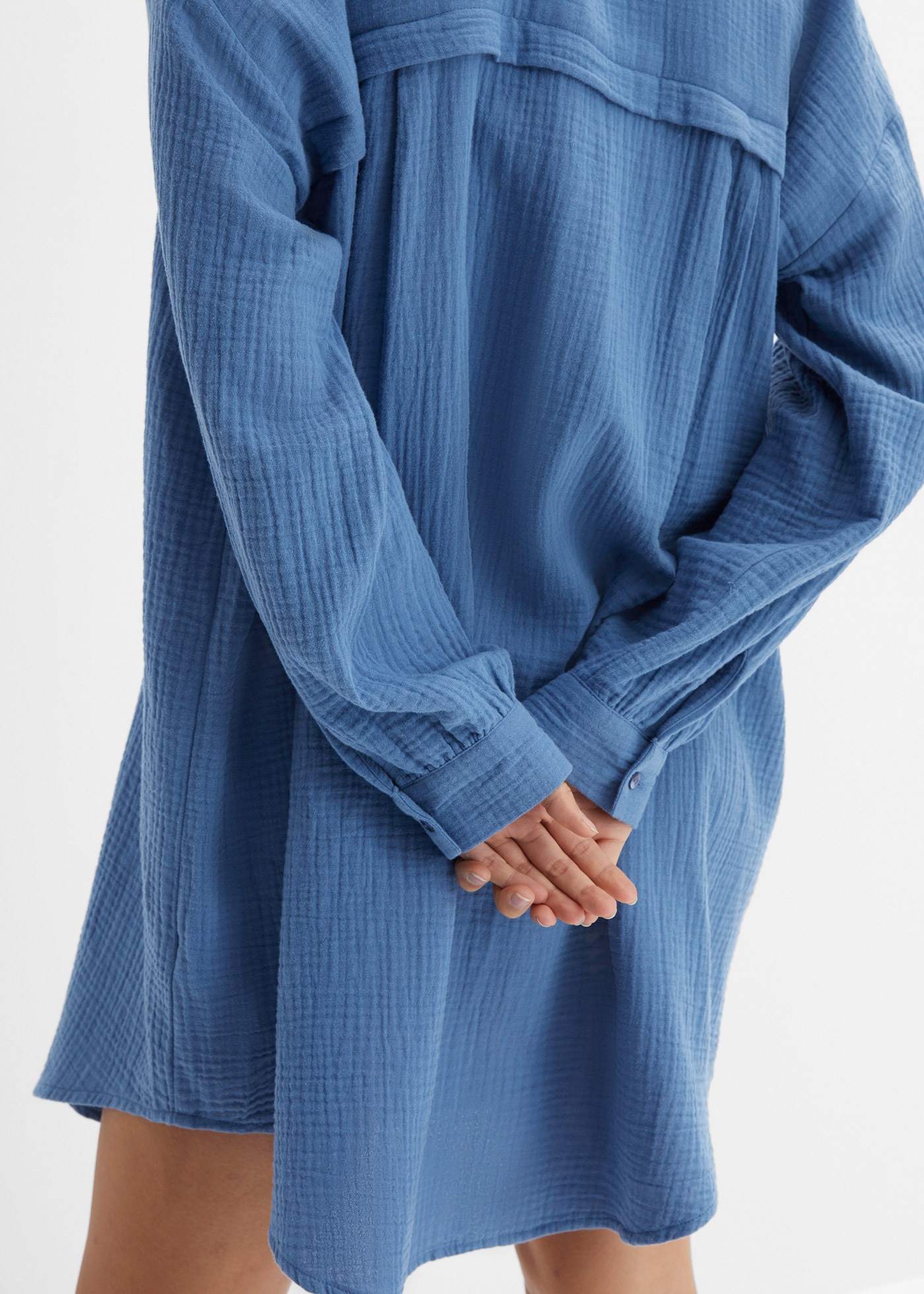 bonprix Longbluse Oversize-Passform, aus Musselin, mit langem Arm