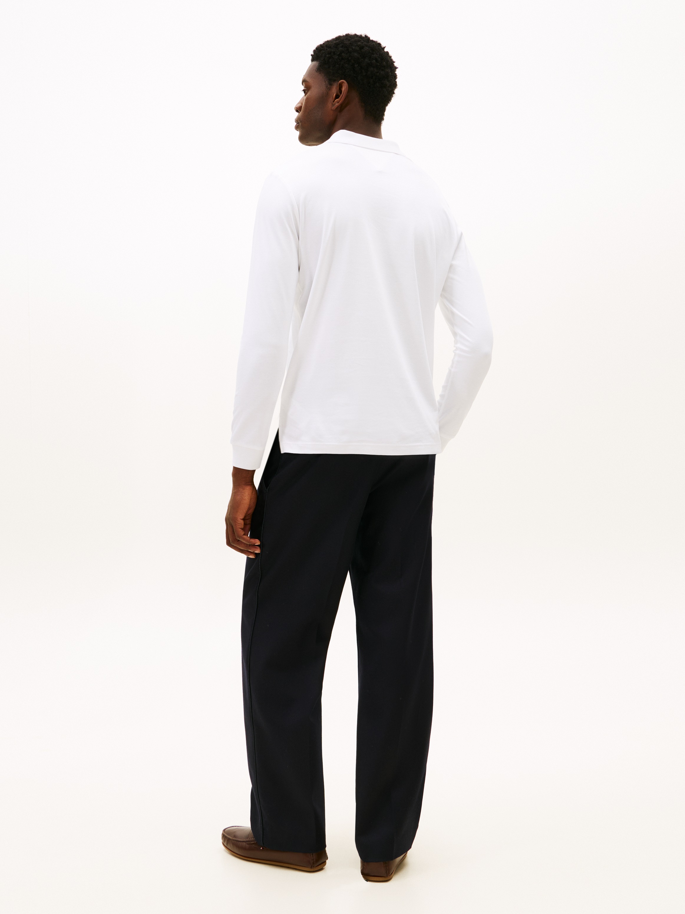 Tommy Hilfiger Langarm-Poloshirt »L/S LIQUID COTTON REG POLO mit Jersey und Markenlabel« unifarben, casual, regular fit, Baumwolle, Polokragen