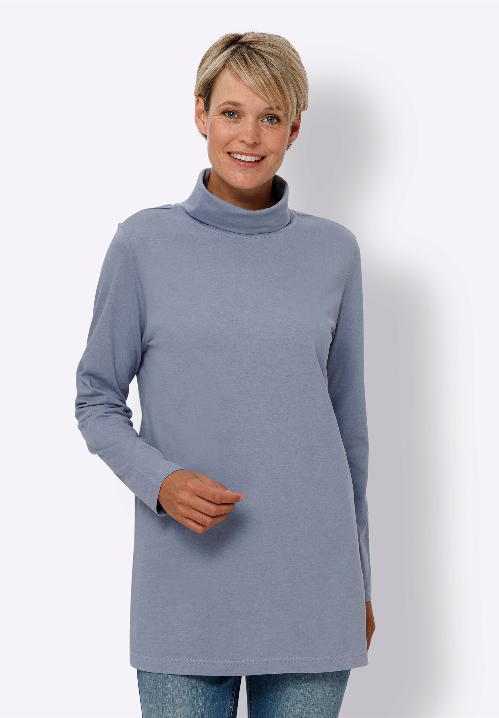 Sieh an! Longshirt »Longshirt Longshirt mit Rollkragen«