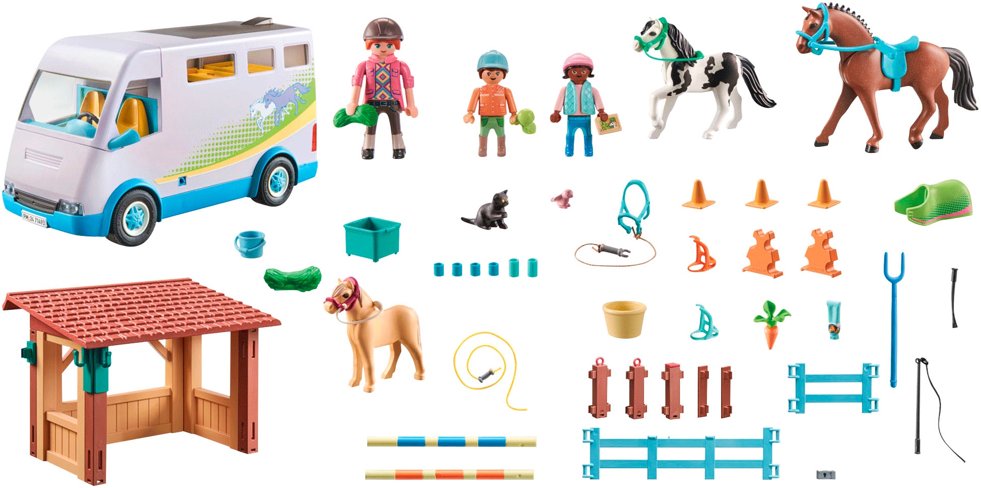 Playmobil® Konstruktions-Spielset »Mobile Reitschule (71493), Horses of Waterfall«, (109 St.), Made in Europe