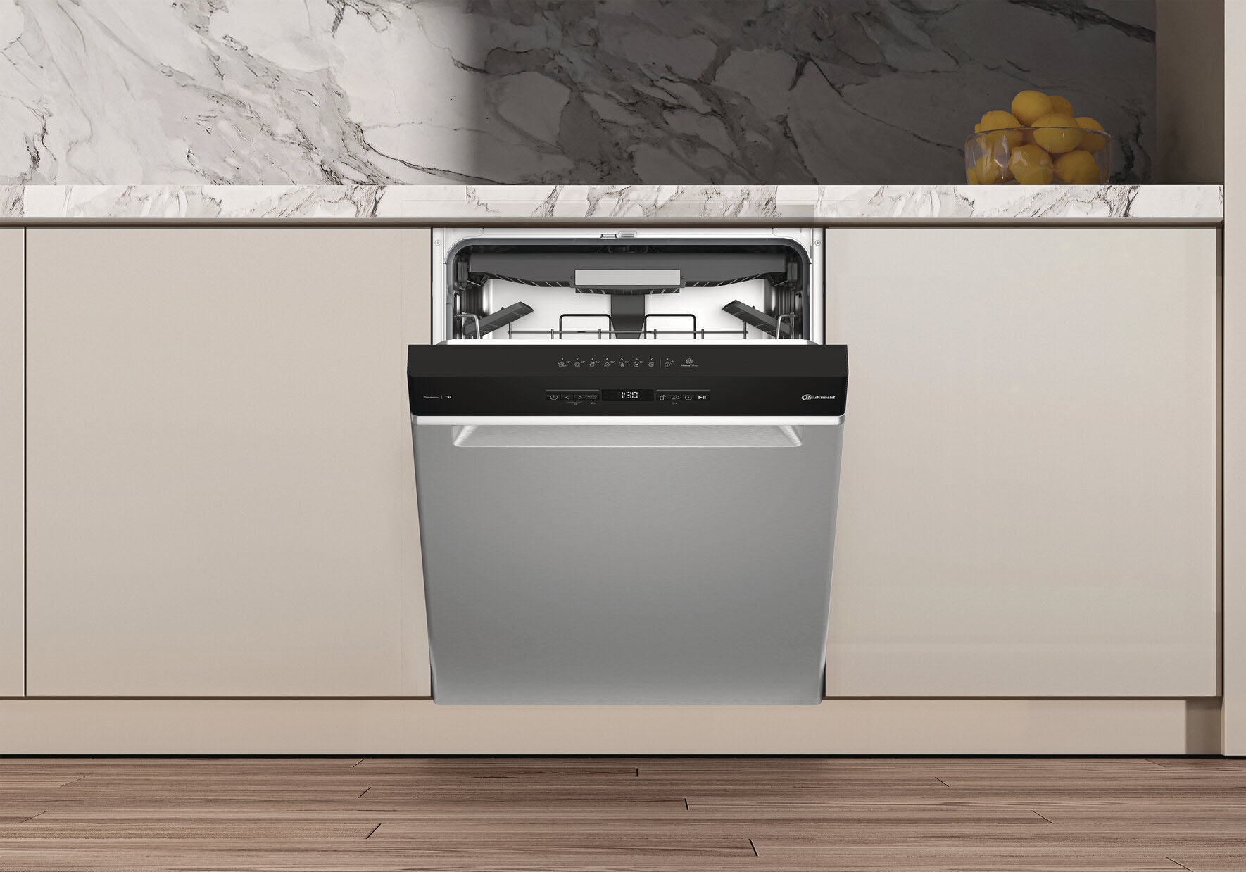 BAUKNECHT Unterbaugeschirrspüler »OBUC Ecosilent2 9760« 9,5 l 14 tlg. Maßgedecke ActiveDry – automatische Türöffnung für bessere Trockungsergebnisse