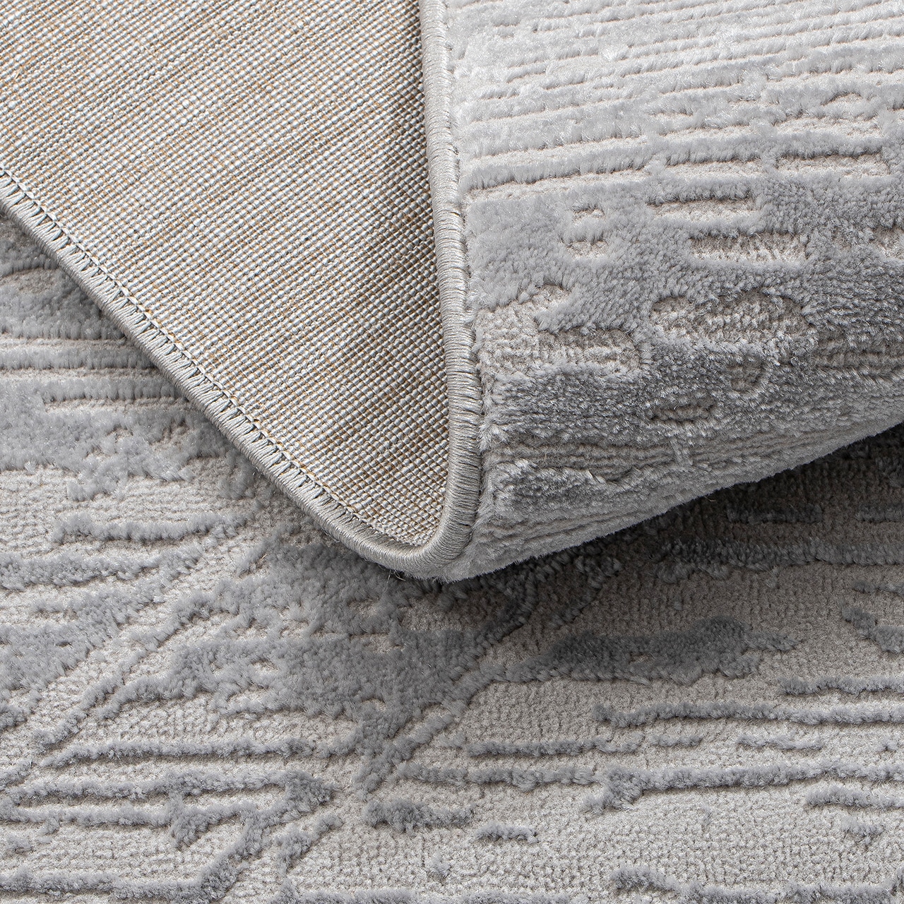 Sehrazat Teppich »Moda 1200 , auch als Läufer« rund 11 mm Höhe Kurzflor, grafisches Hoch Tief  Muster, Wohnzimmer