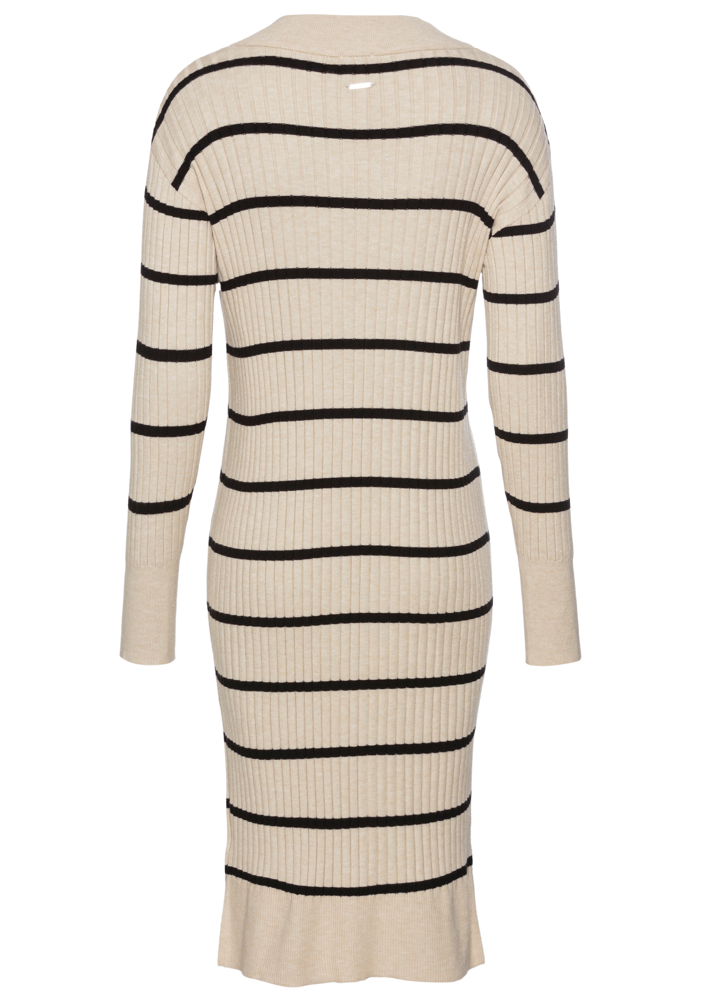 Laura Scott Strickkleid, aus weichem Rippstrick, Midi Länge