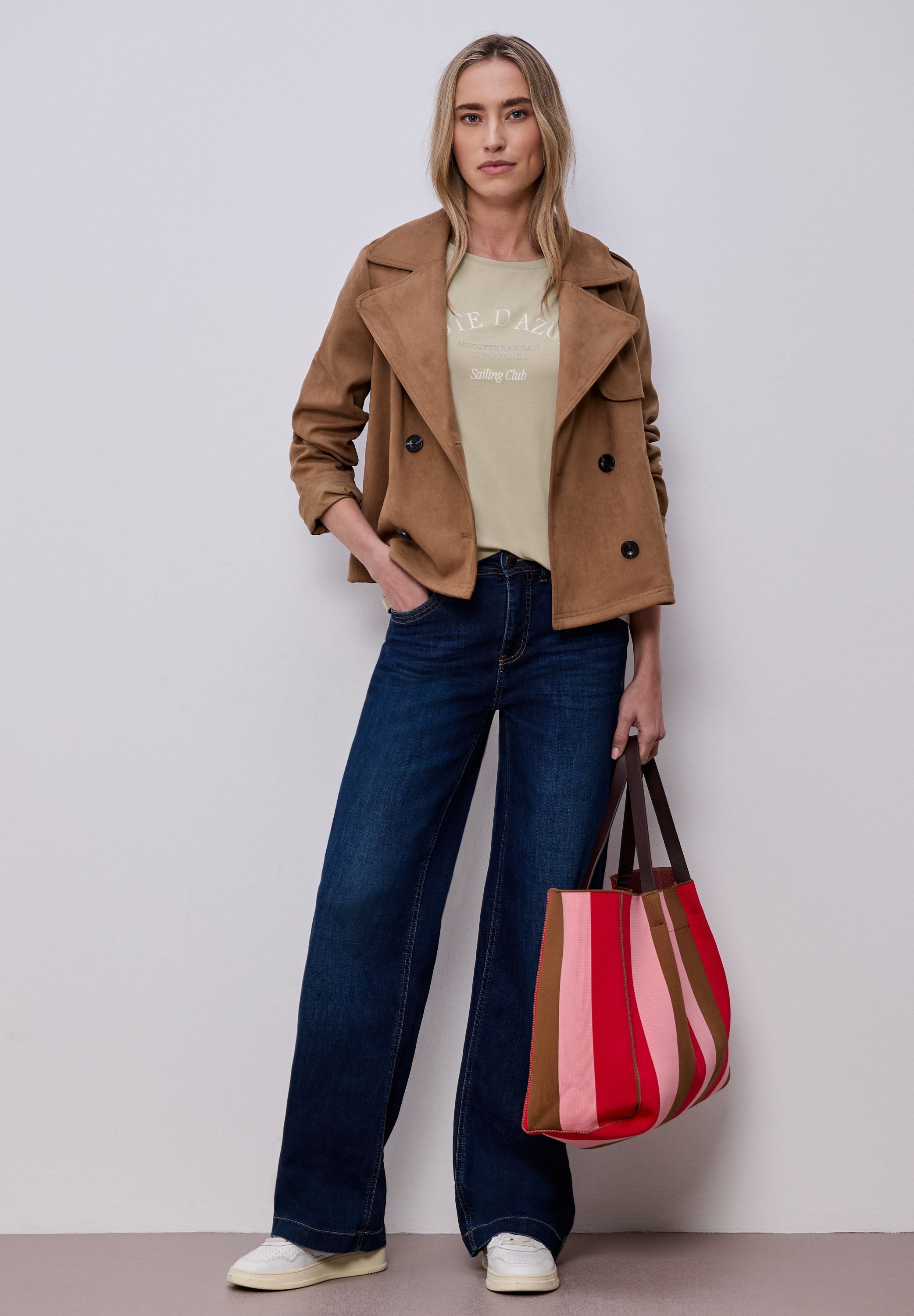 STREET ONE Rundhalsshirt Sommershirt mit Wording-Print