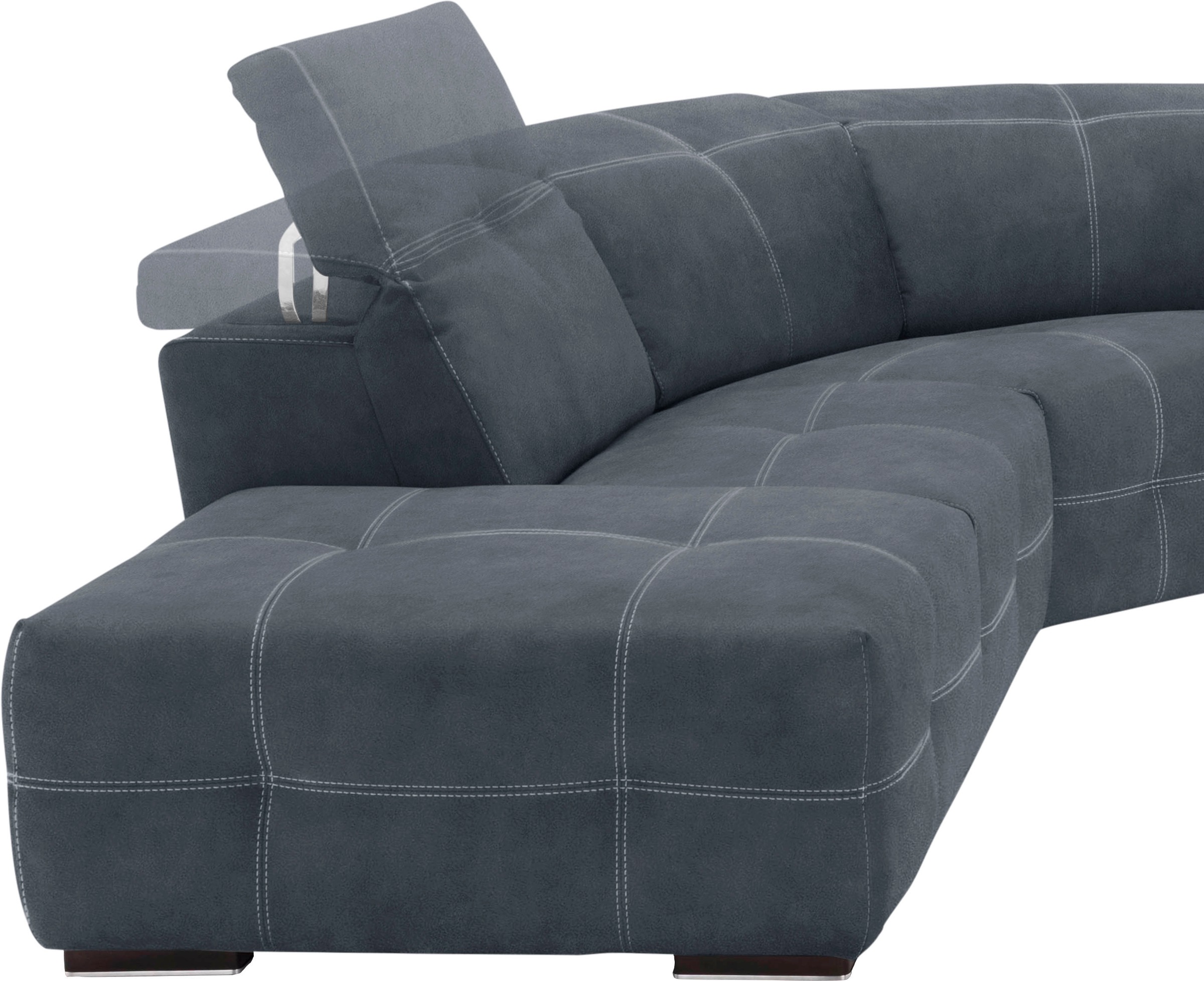 Egoitaliano Ecksofa »Sauvanne, Designsofa der Extraklasse, elegant und bequem«, wahlweise mit elektrischer Relaxfunktion, Kopfteilverstellung
