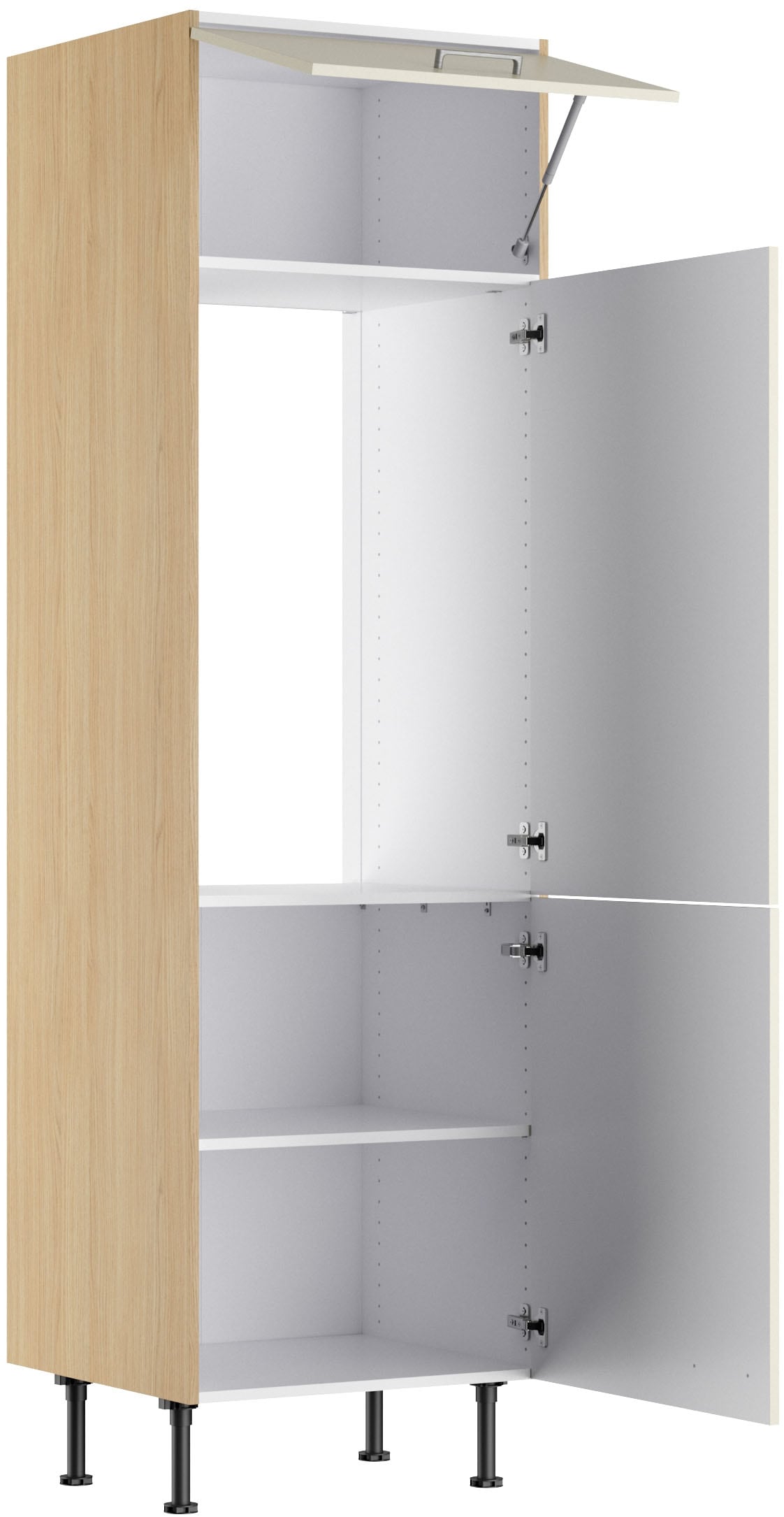 KOCHSTATION Kühlumbauschrank »KS-Lucy« Breite 60 cm, m. 2 Türen, 1 Klappe, Soft-Close, höhenverstellbare Füße