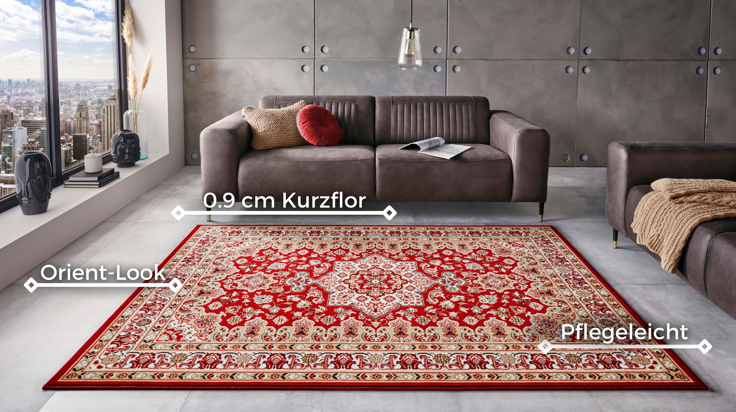 HANSE Home Teppich »Parun Täbriz« rechteckig 9 mm Höhe Kurzflor, Orient, Läufer, Vintage, Esszimmer, Wohnzimmer, Flur
