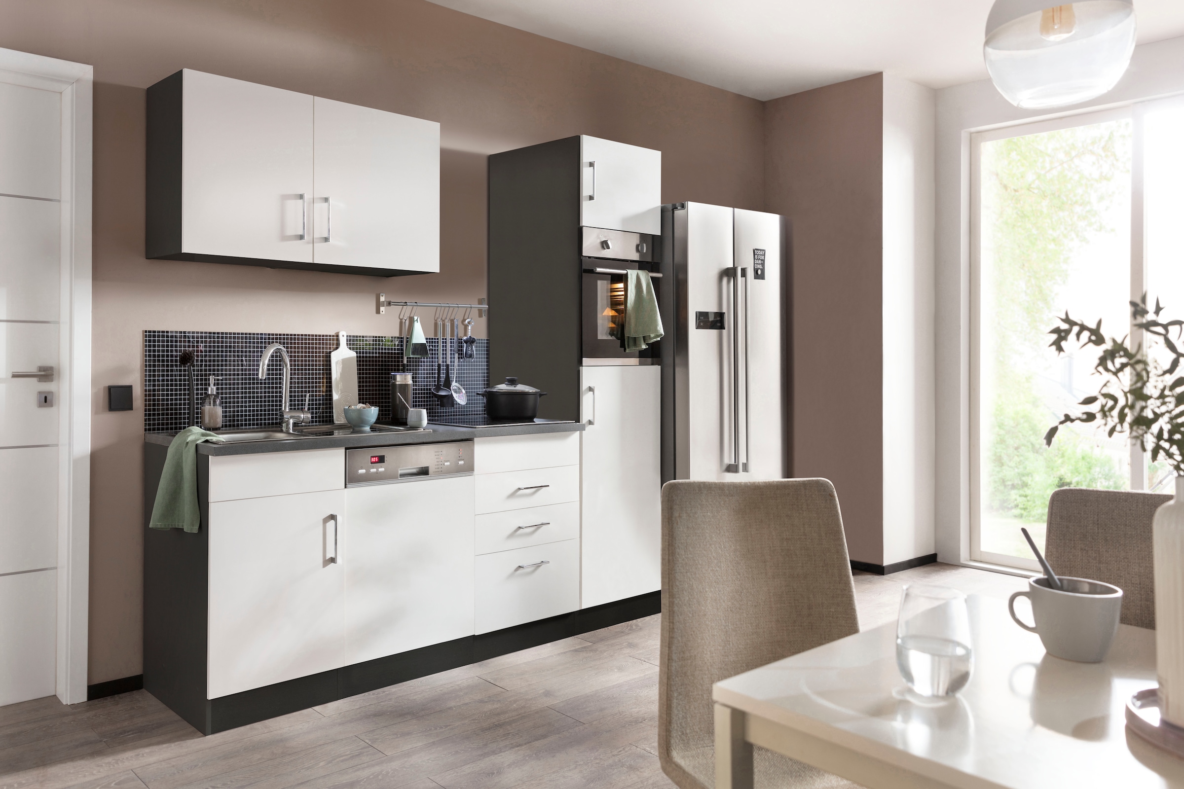 KOCHSTATION Küchenzeile »KS-Paris«, ohne E-Geräte, Breite 230 cm