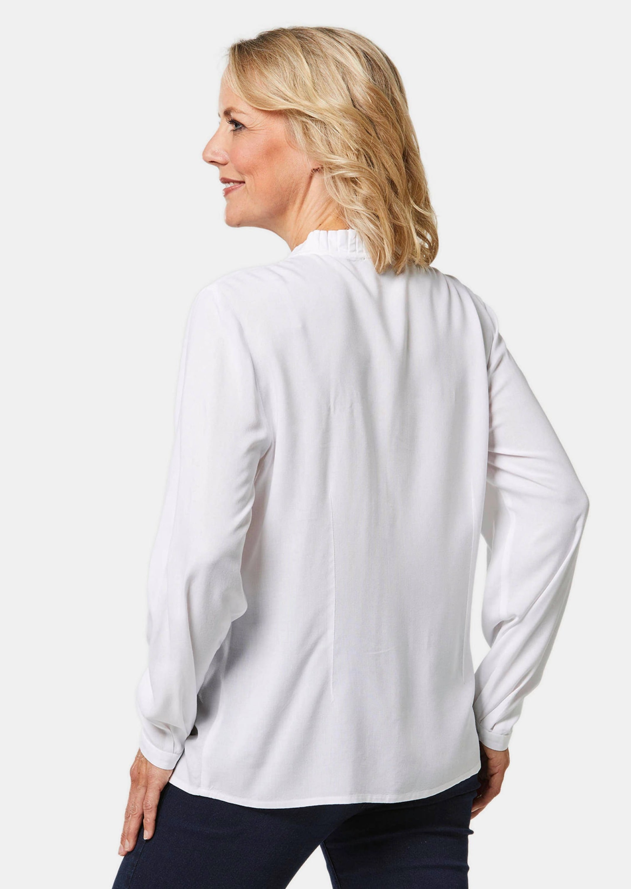 GOLDNER Langarmbluse »Bluse mit raffinierter Ausschnittlösung«