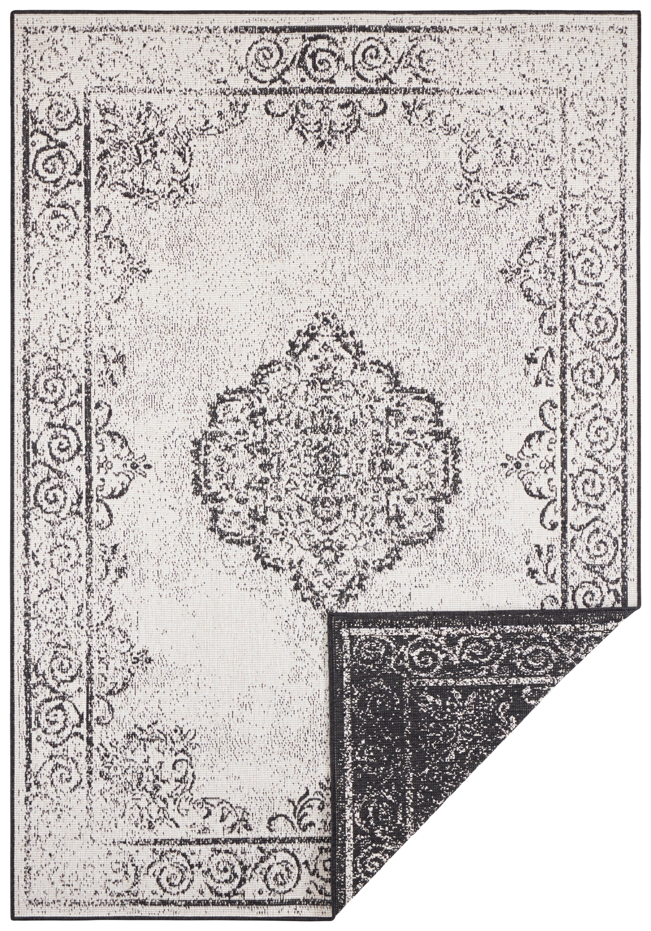 NORTHRUGS Teppich »CEBU Wendeteppich«, rechteckig, 5 mm Höhe, In-& Outdoor, Wetterfest, Balkon, Wohnzimmer, Wasserfest, Orientalisch