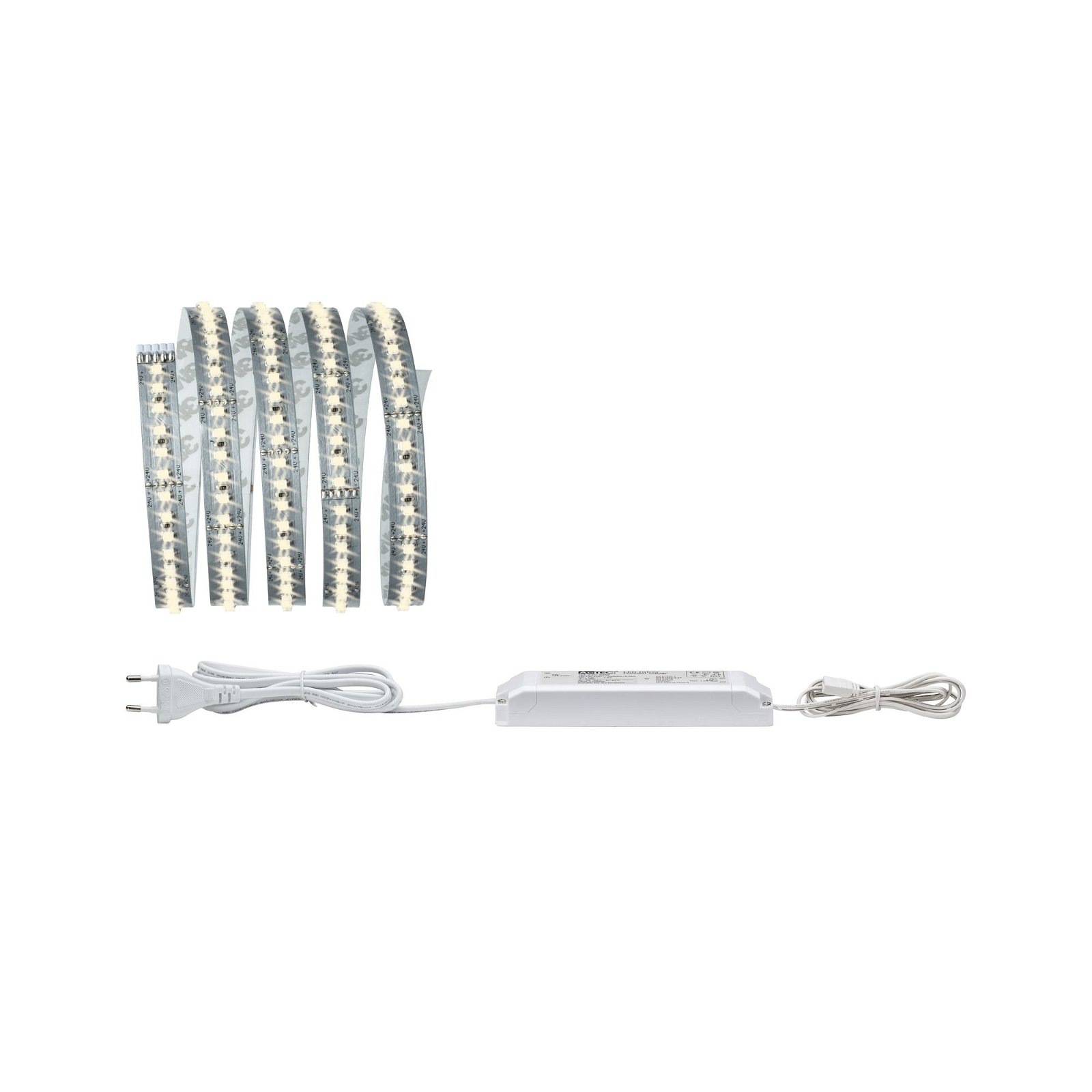 Paulmann LED-Streifen »MaxLED 1000 Basisset 1,5m IP20 2700K 18W 230/24V 36VA Silber«, 1 St.-flammig