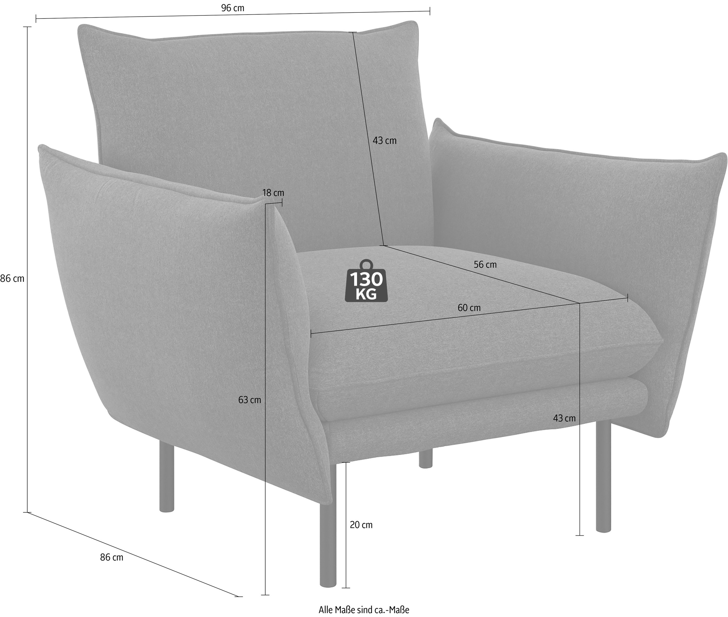 andas Sessel »Stine Cocktailsessel«, Besonderes Design durch Kissenoptik und Keder, by Morten Georgsen