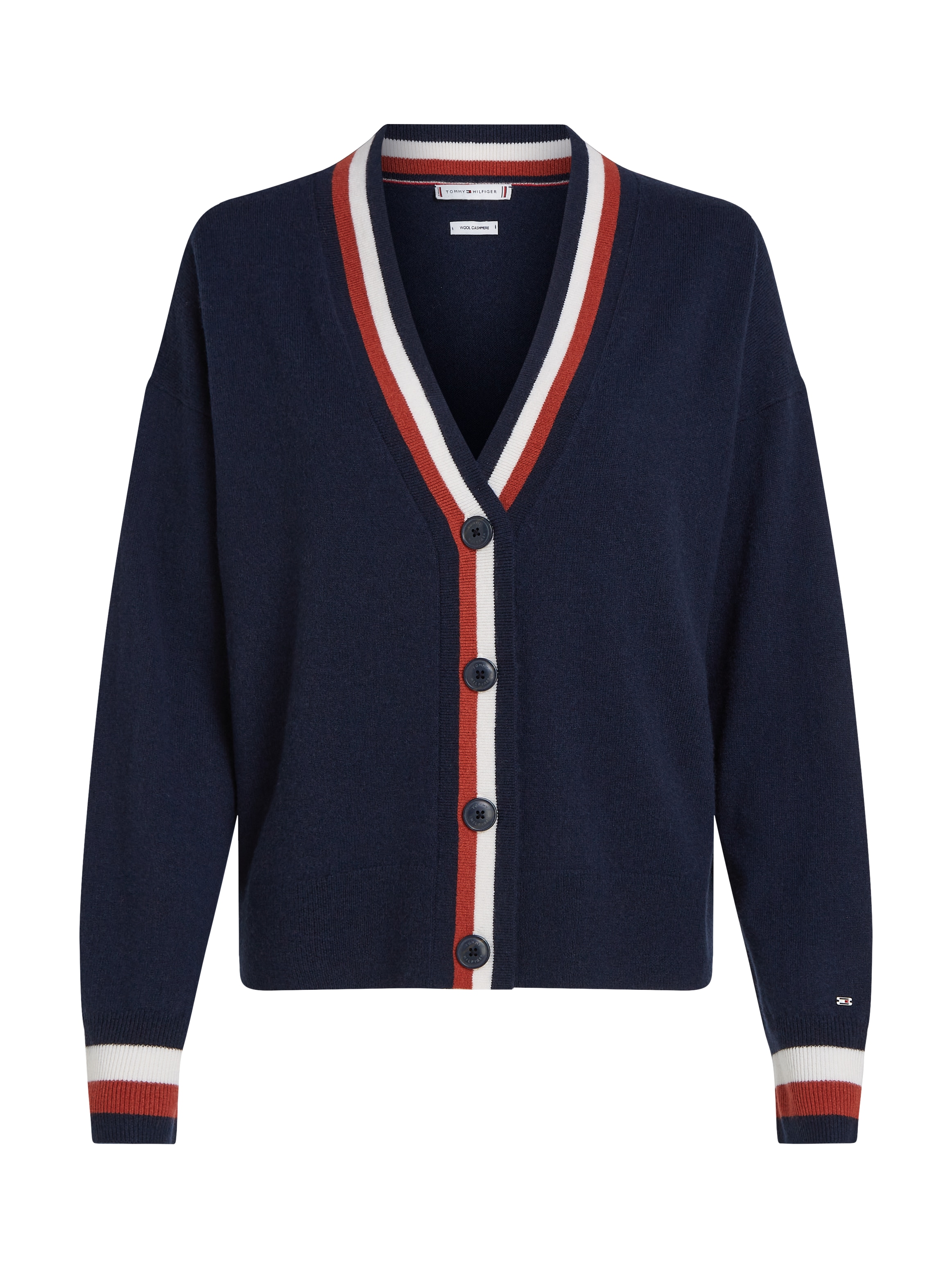 Tommy Hilfiger Strickjacke »GLOBAL STP WOOL CASH CARDIGAN«, mit Tommy Hilfiger Global Stripe