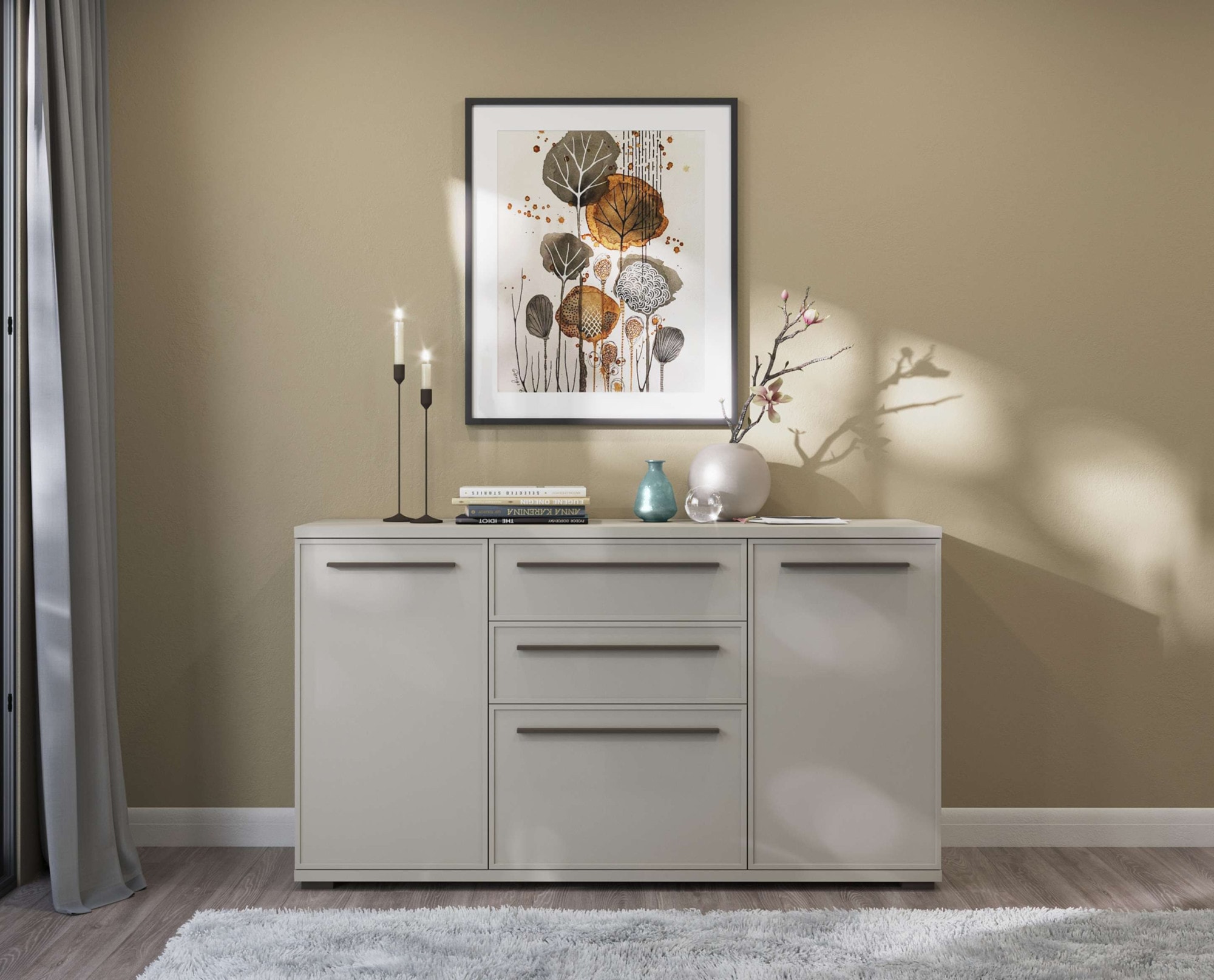 OTTO home Kommode »Opera Kombikommode, Sideboard, Schubladenkommode« UV lackiert, Soft Close Funktion, Höhenverstellbare Füße