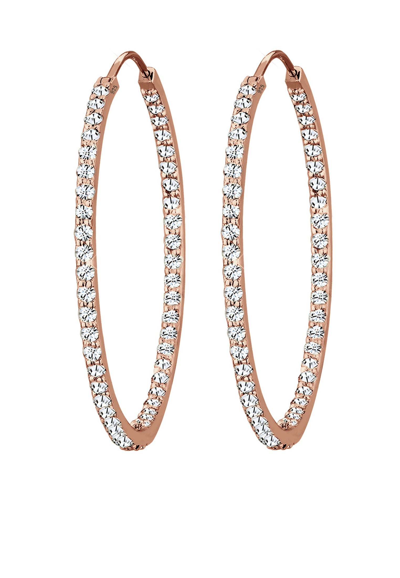 Elli Premium Paar Creolen »Ohrringe Creolen Weiß 925 Sterling Silber, mit Kristallen von Swarovski®«