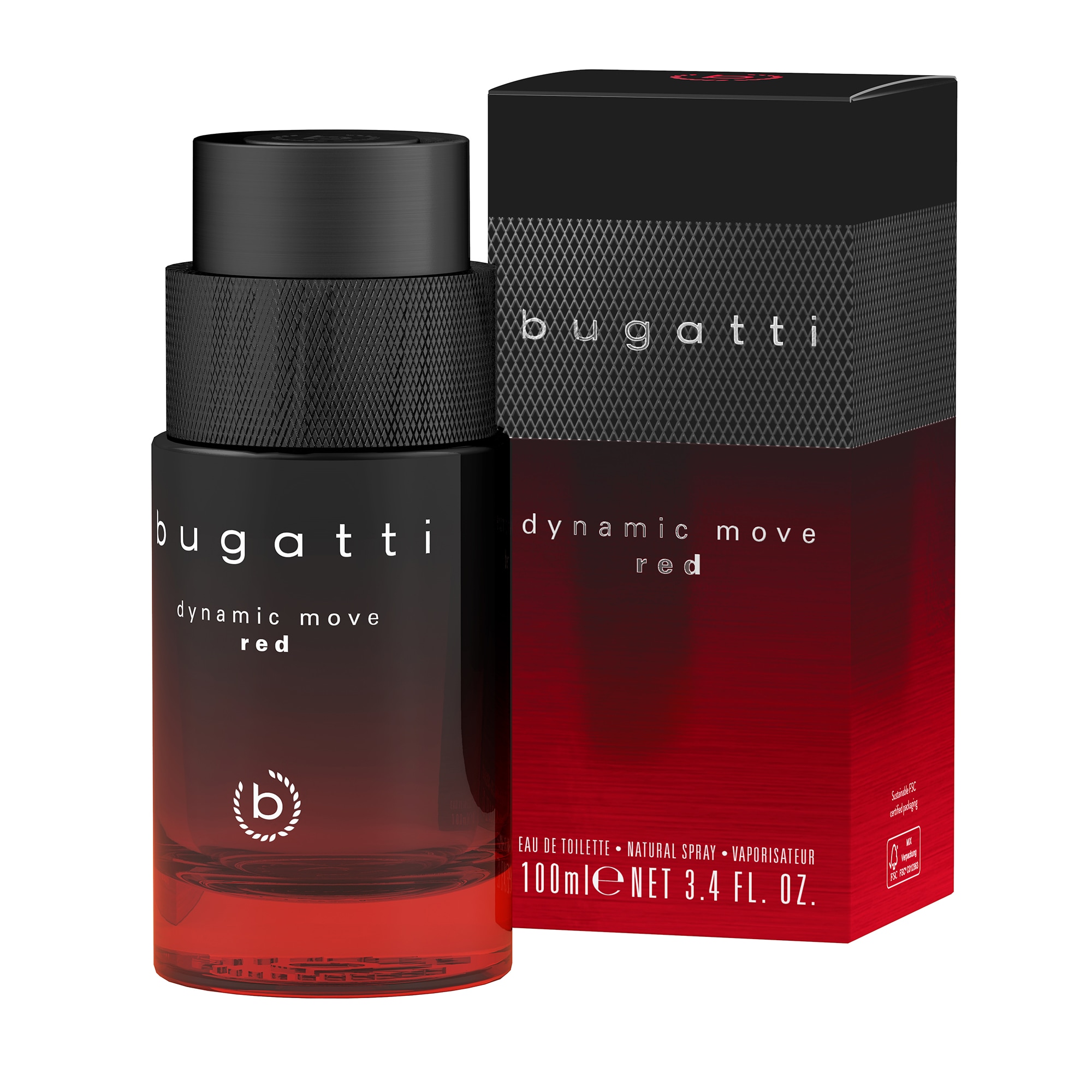 bugatti Eau de Toilette »dynamic move red« mit 100 ml Inhalt, in flüssiger Form, für Herren