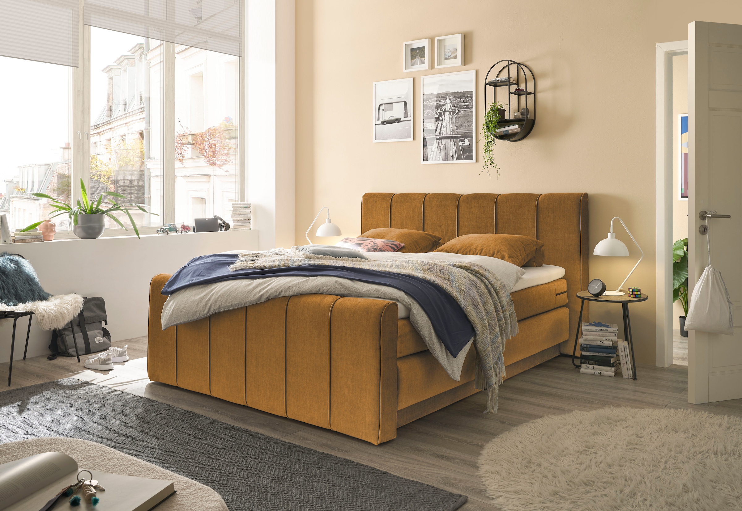 Boxspringbett »Fairfield«, mit Bettkasten, Kopfteil mit Keder, Breite 160 cm oder 180 cm