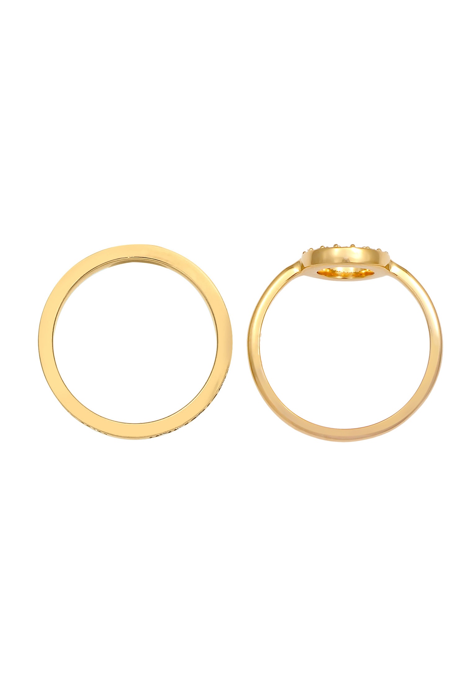 Elli Premium Ring-Set »Ring Memorie Kreis Geo 2er Set 925 Silber, mit Kristallen von Swarovski®«