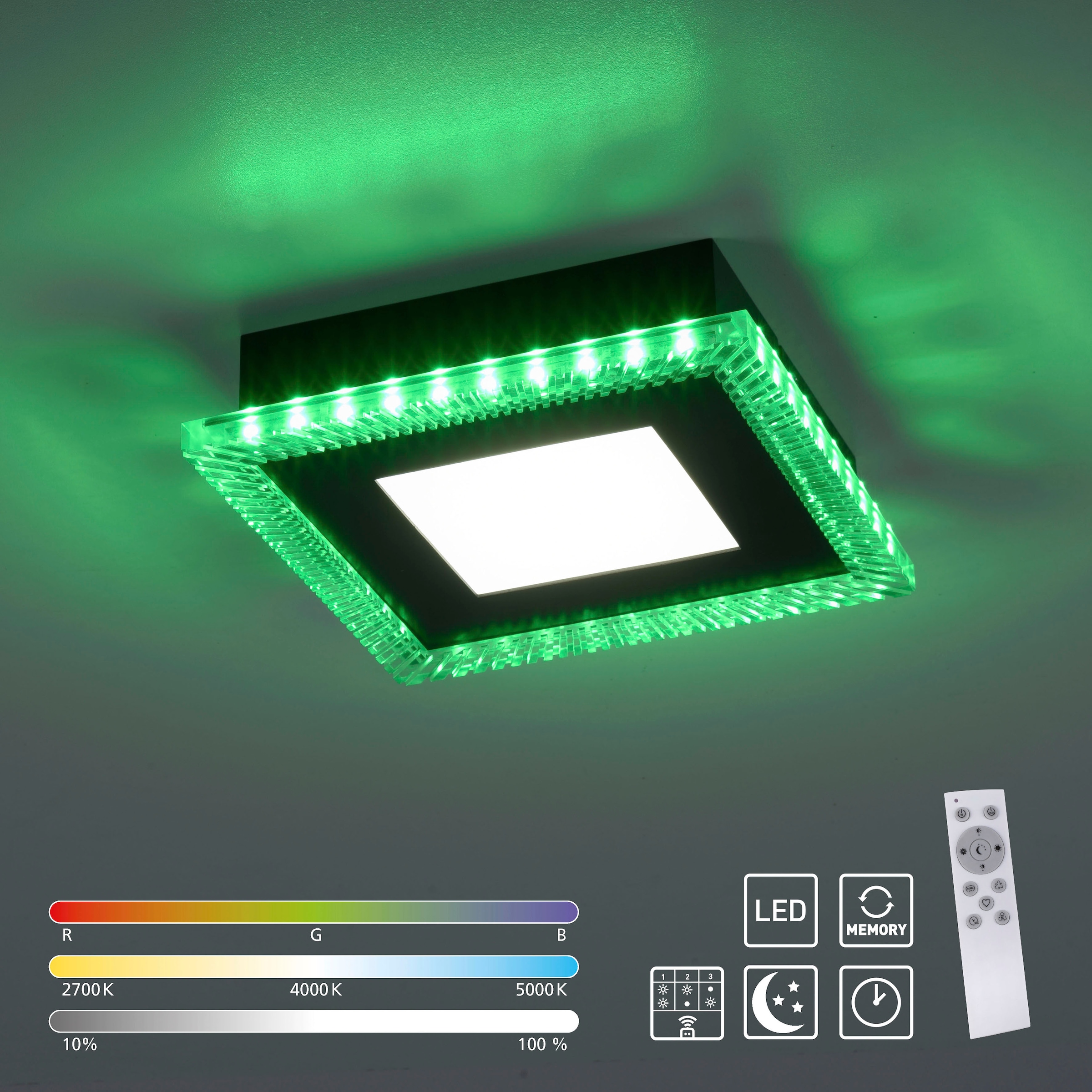 JUST LIGHT LED Deckenleuchte »ACRI«, 2 flammig, Leuchtmittel LED-Board-LED-Board | LED fest integriert-LED fest integriert