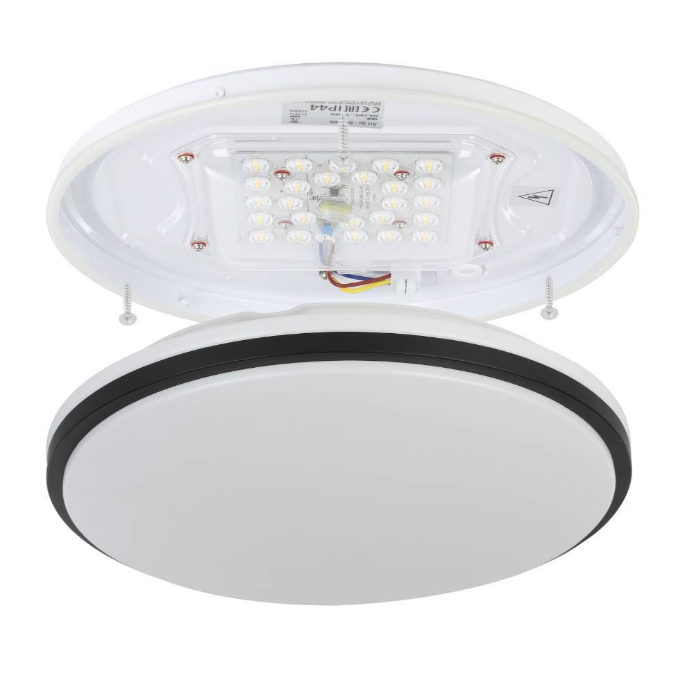 EGLO Deckenleuchte »PINETTO Deckenlampe, Wandlampe, weiß, chrom, Badezimmerlampe, IP44«, Leuchtmittel LED-Modul | LED fest integriert, Bürolampe, Küche Büro Badezimmer, Flur, minimalistisch, 34x34x6,5cm