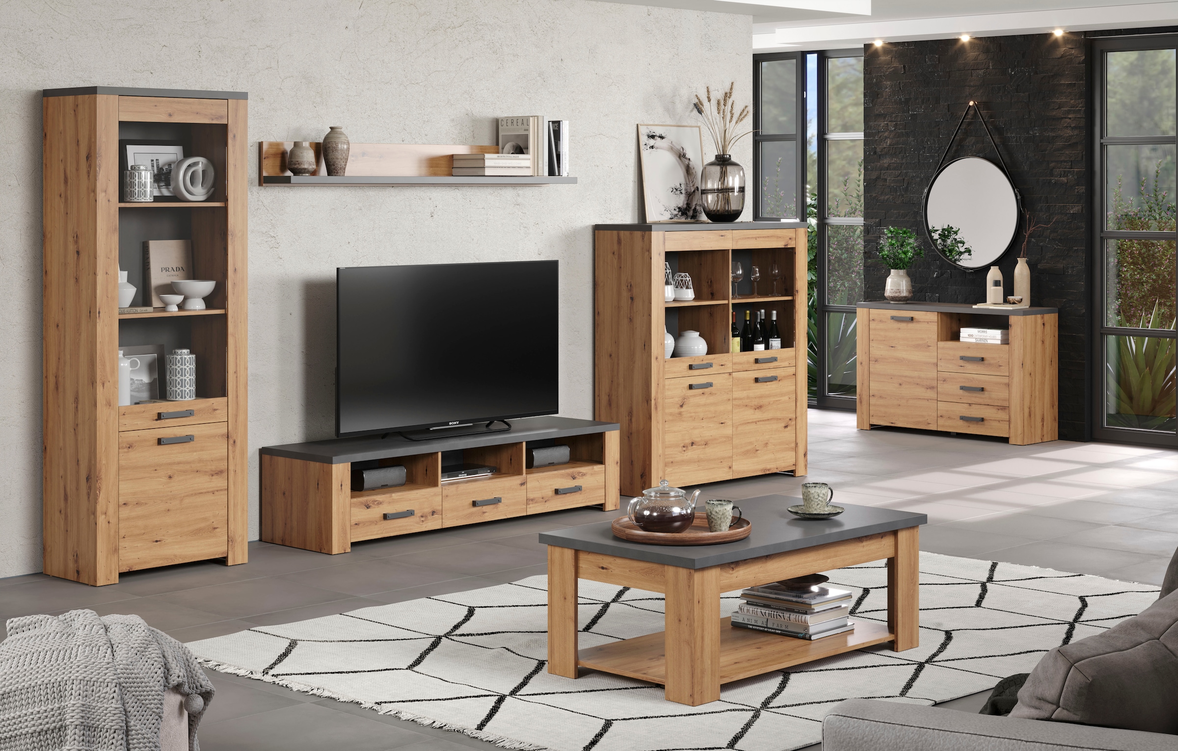 Home affaire Couchtisch »Ambres«, (1 St.), Couchtisch mit 1 offenem Fach - (B/T/H) 120/67/46 cm