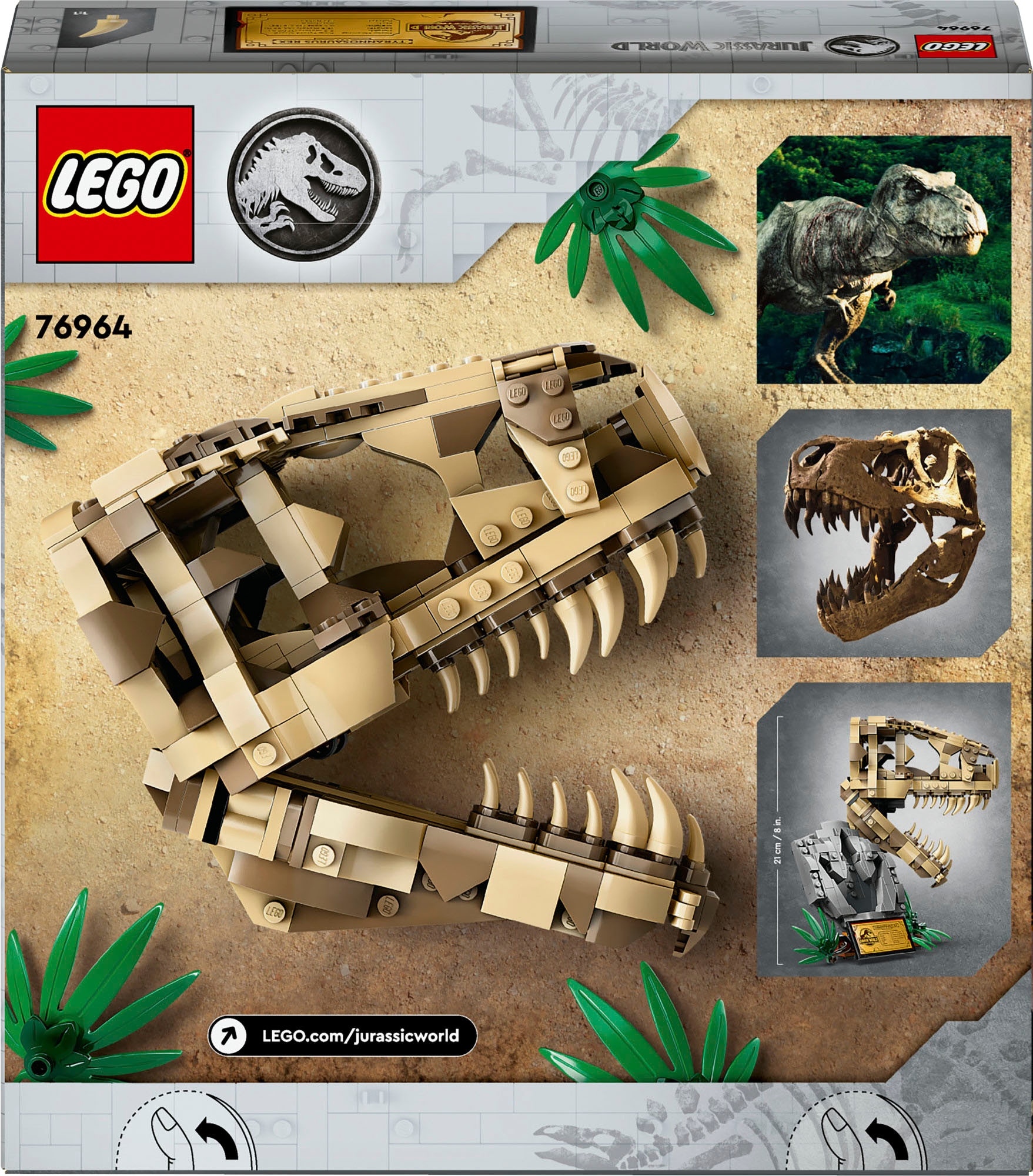 LEGO® Konstruktionsspielsteine »Dinosaurier-Fossilien: T.-rex-Kopf (76964), LEGO Jurassic World«, (577 St.), Made in Europe
