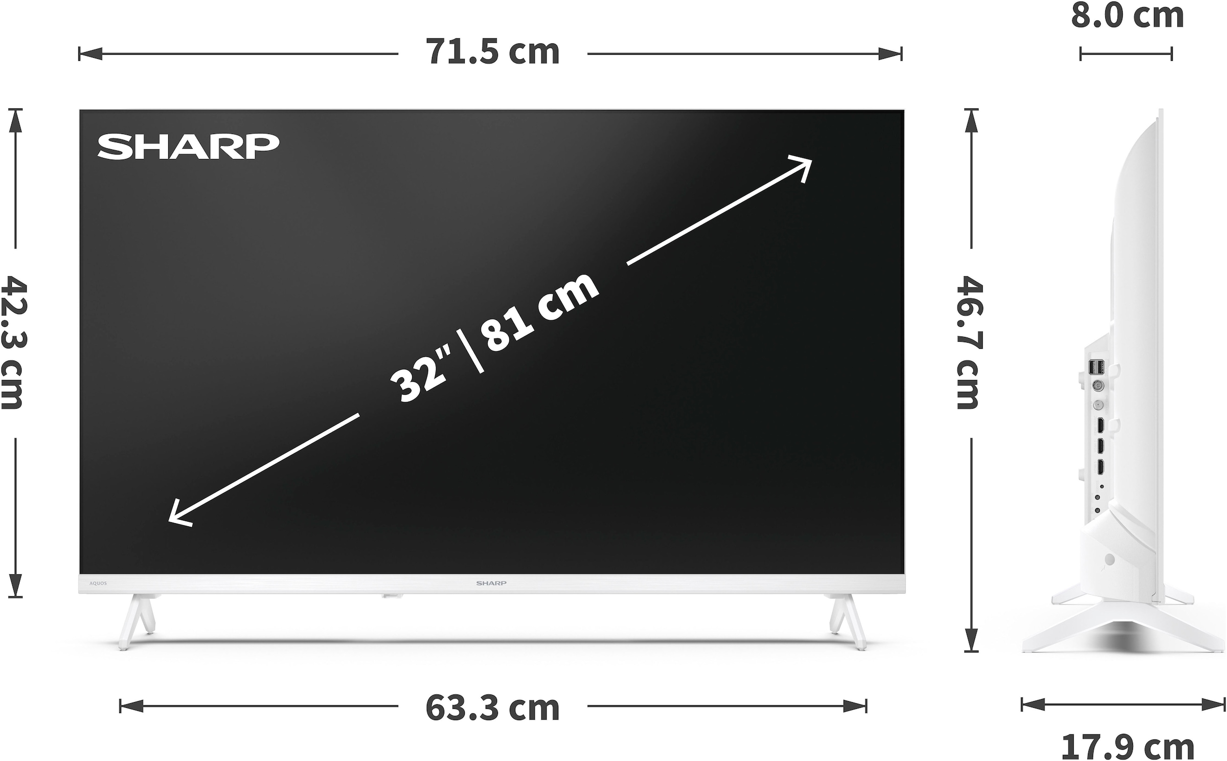 Sharp LED-Fernseher »1T-C32HFx«, Google TV-Smart-TV