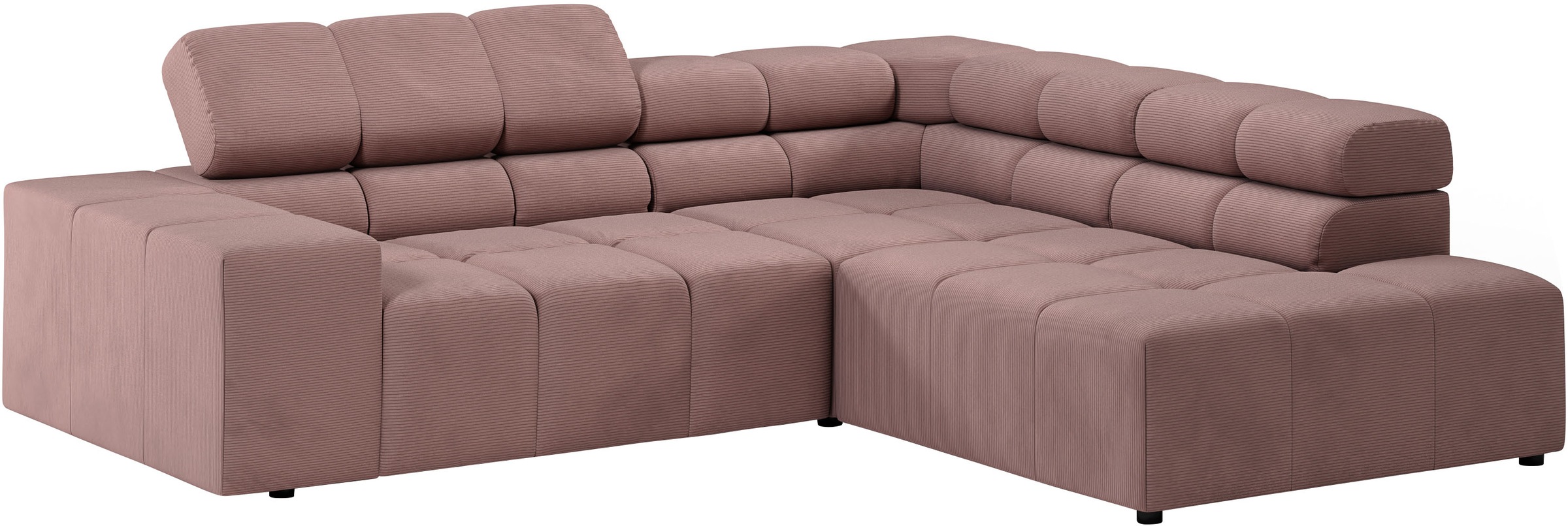 Home affaire Ecksofa »Ancona, incl. Kopfteilverstellung + 3 Zierkissen, L-Form, Breite 249cm« wahlweise motorische Sitztiefenverstellung, B/T(H: 249/215/70 cm