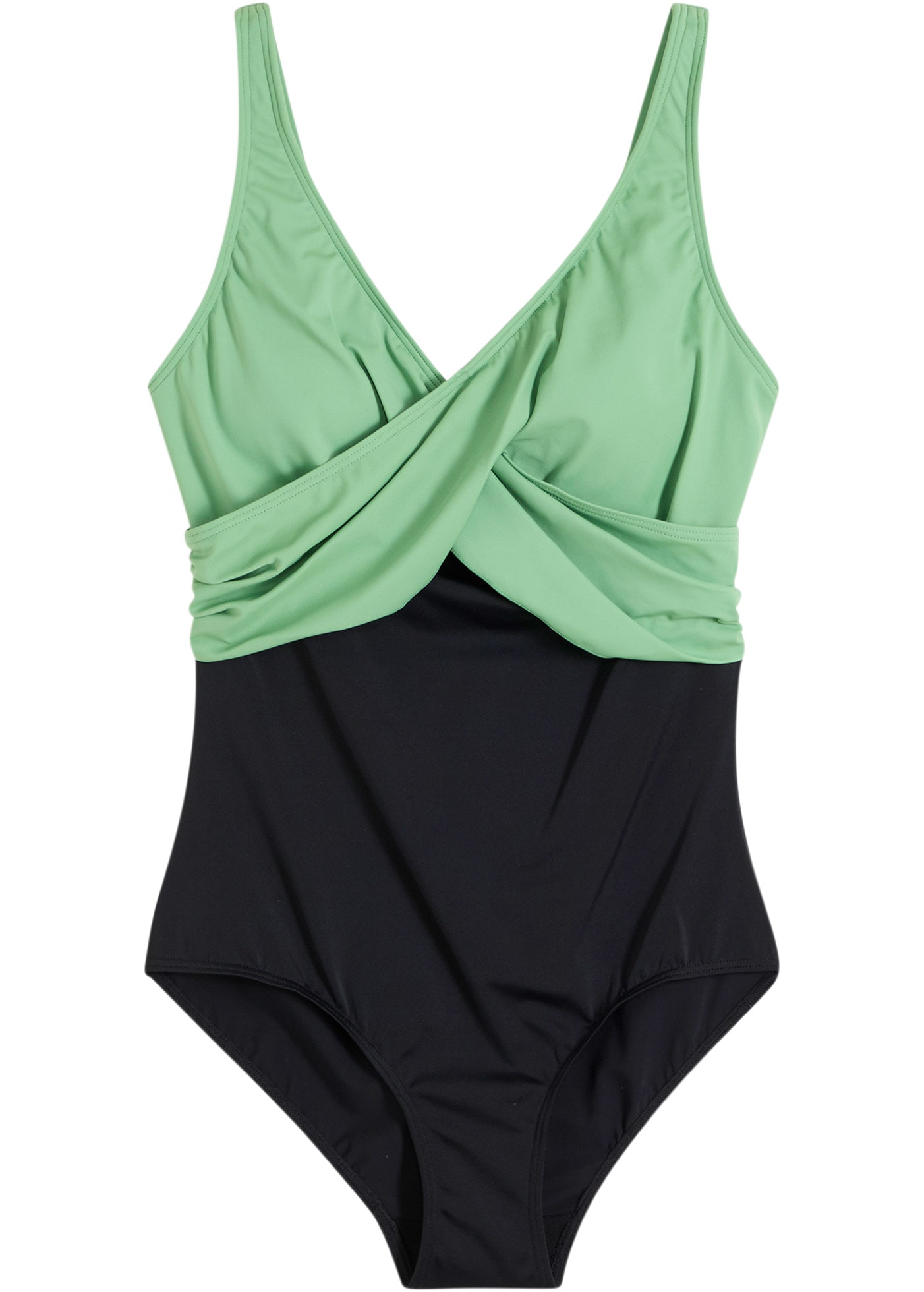 bonprix Badeanzug »Badeanzug mit Wickeloptik« bequeme Passform, mit Wickeloptik, verstellbare Träger