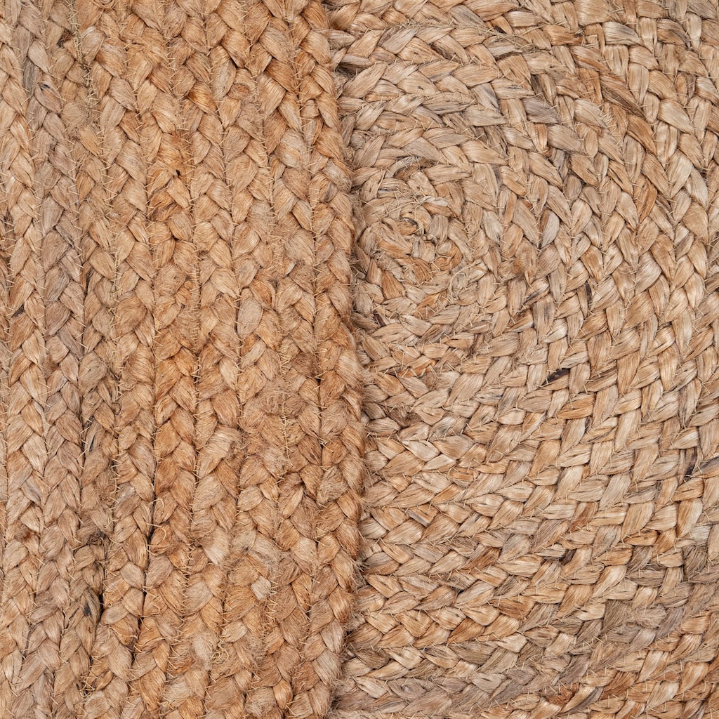 Paco Home Teppich »Viborg 593«, rund, Jute, Modern, Boho, Ethno, Handgefertigter Natur-Teppich