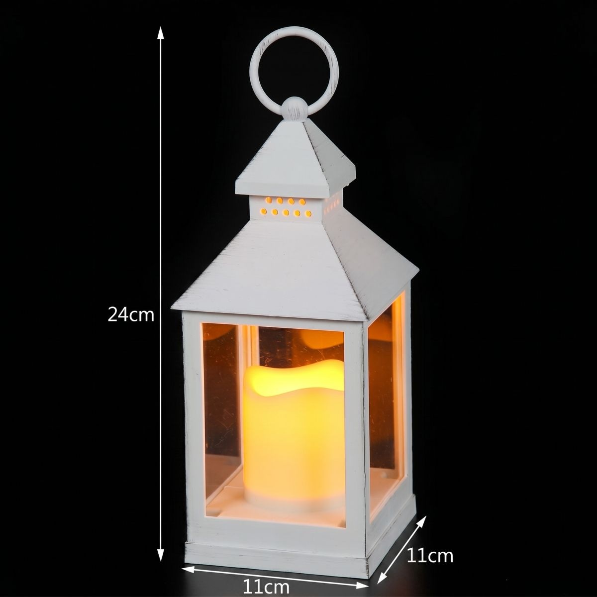 Ambiente Haus LED Außen-Tischleuchte »Laterne antikweiss 24cm inkl LED Ke« 1 Stk. Warmweiß