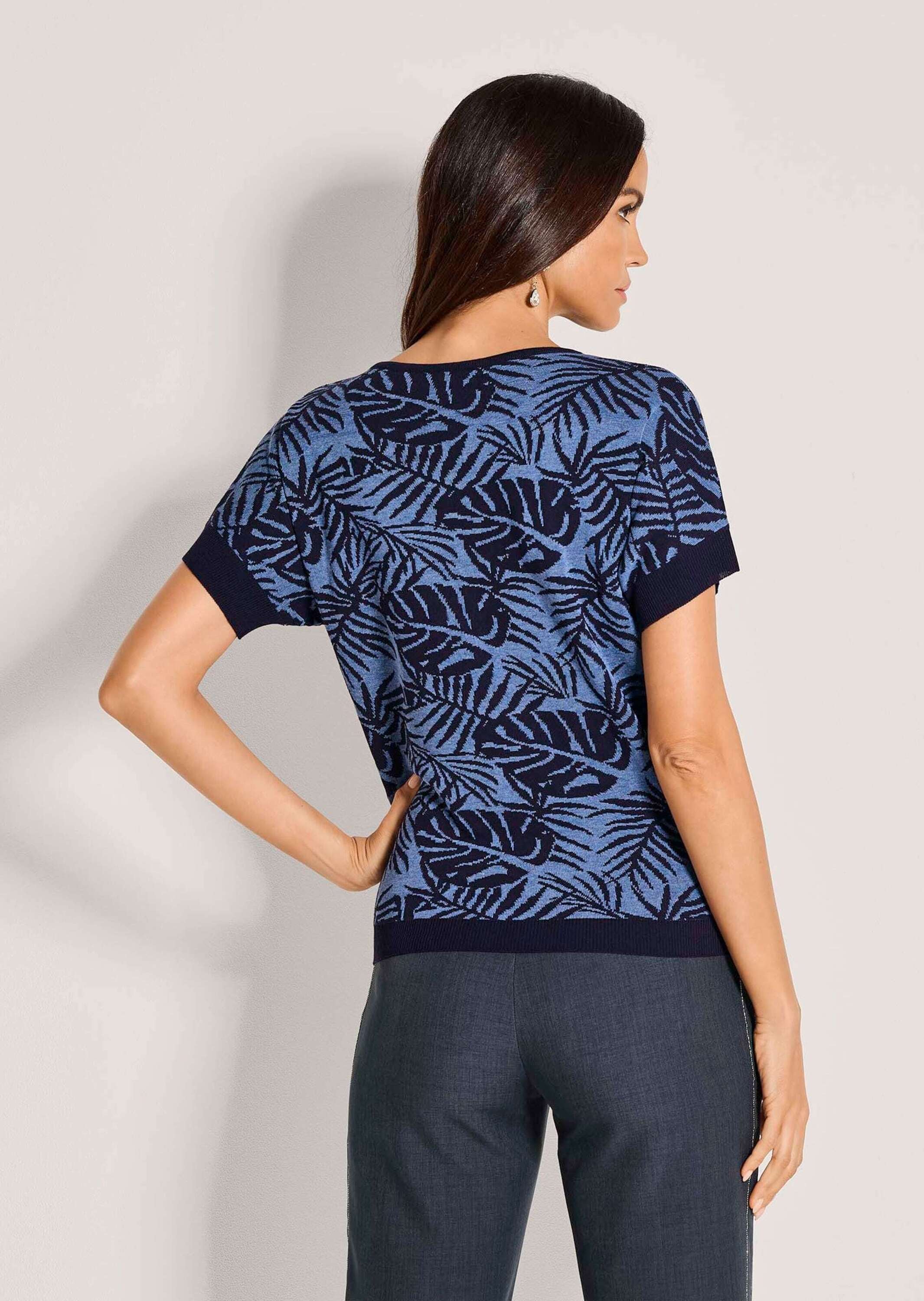 MADELEINE Longpullover »Jacquardpullover Sommerpullover mit floralem Muster« Jaquard-Print