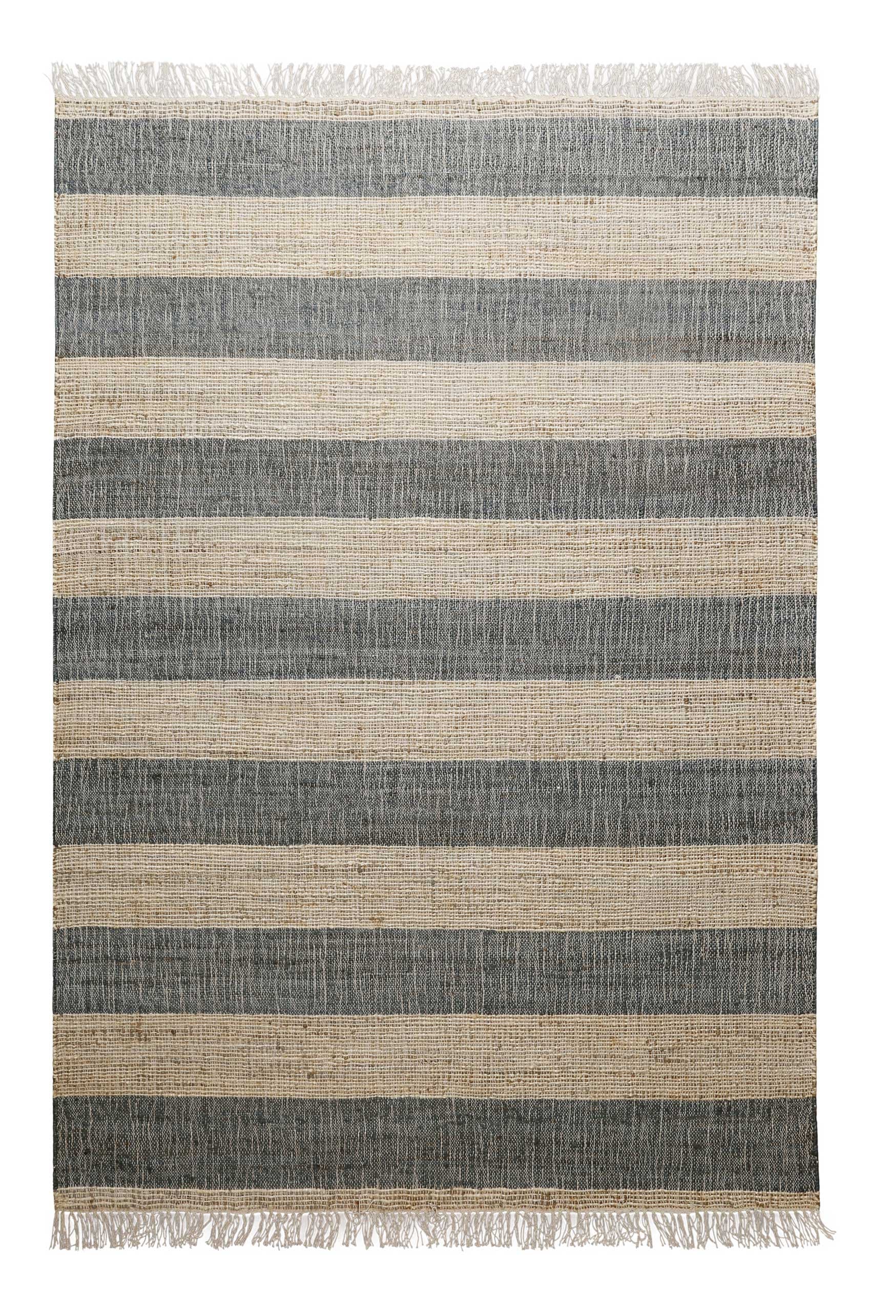 Green Looop Teppich »Virgil«, rechteckig, 4 mm Höhe, Naturfaser Teppich aus 80% Jute 20% Baumwolle, mit Fransen, Wohnzimmer
