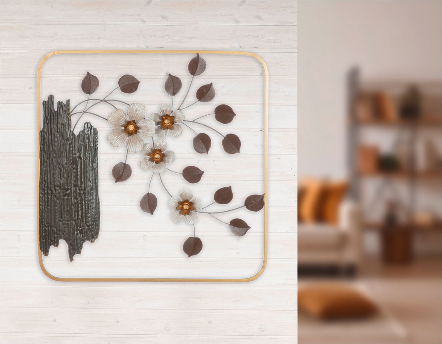 GILDE Wanddekoobjekt »Wandrelief Kirschblüte«