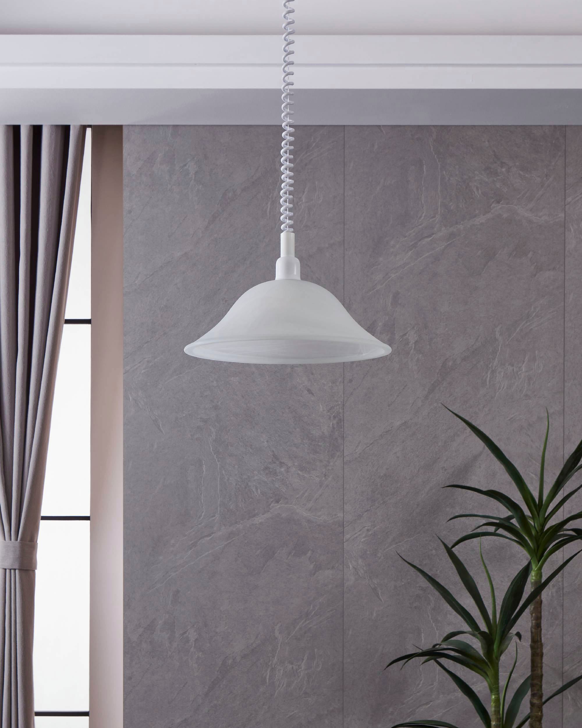 EGLO Pendelleuchte »ALESSANDRA«, 1 flammig, Leuchtmittel E27 | ohne Leuchtmittel, Hängelampe, Spiralkabel, höhenverstellbar, Küchenlampe, E27, Ø 38 cm