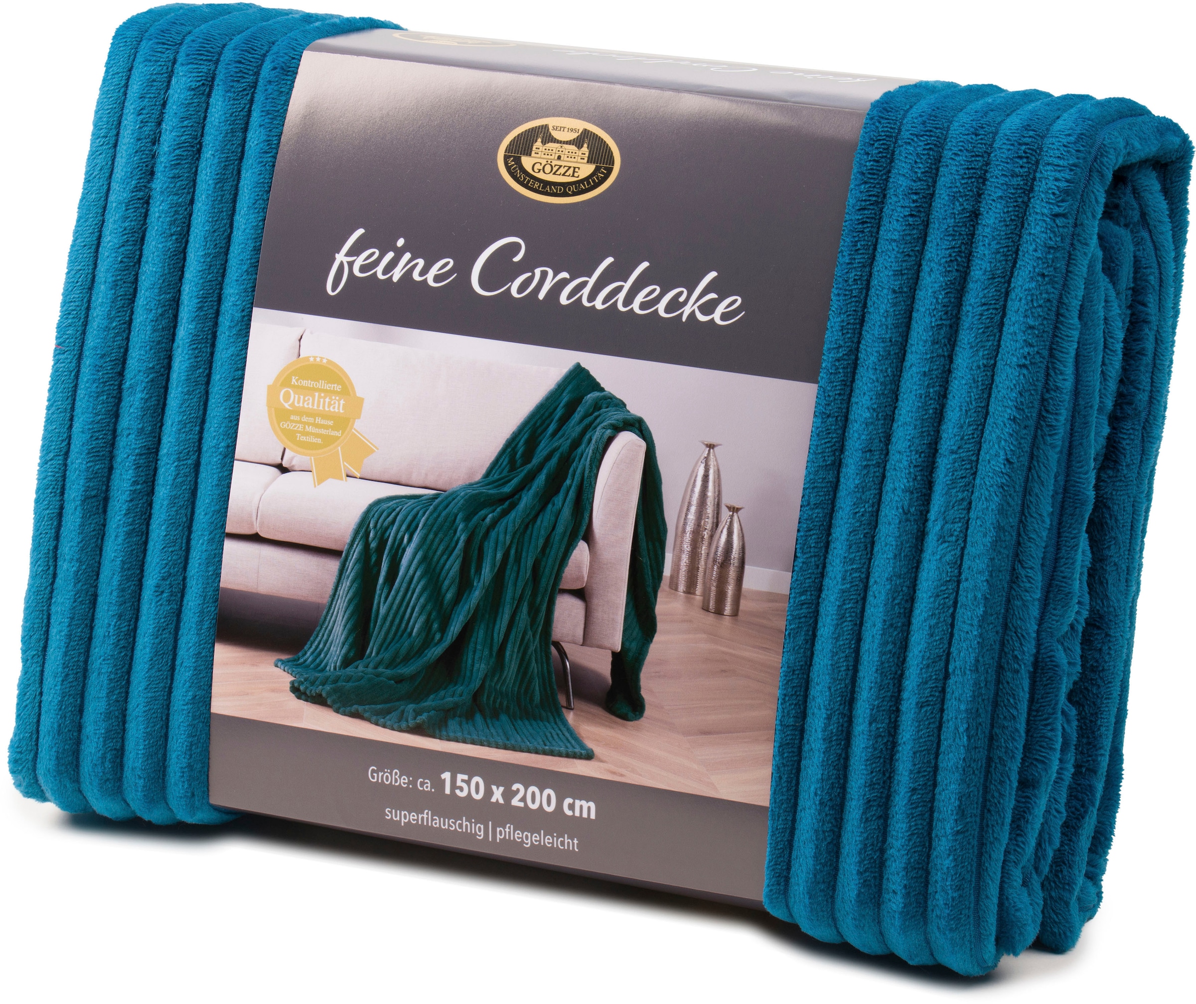 Gözze Wohndecke »Feincord Kuscheldecke«, flauschig weich und wohlig warm